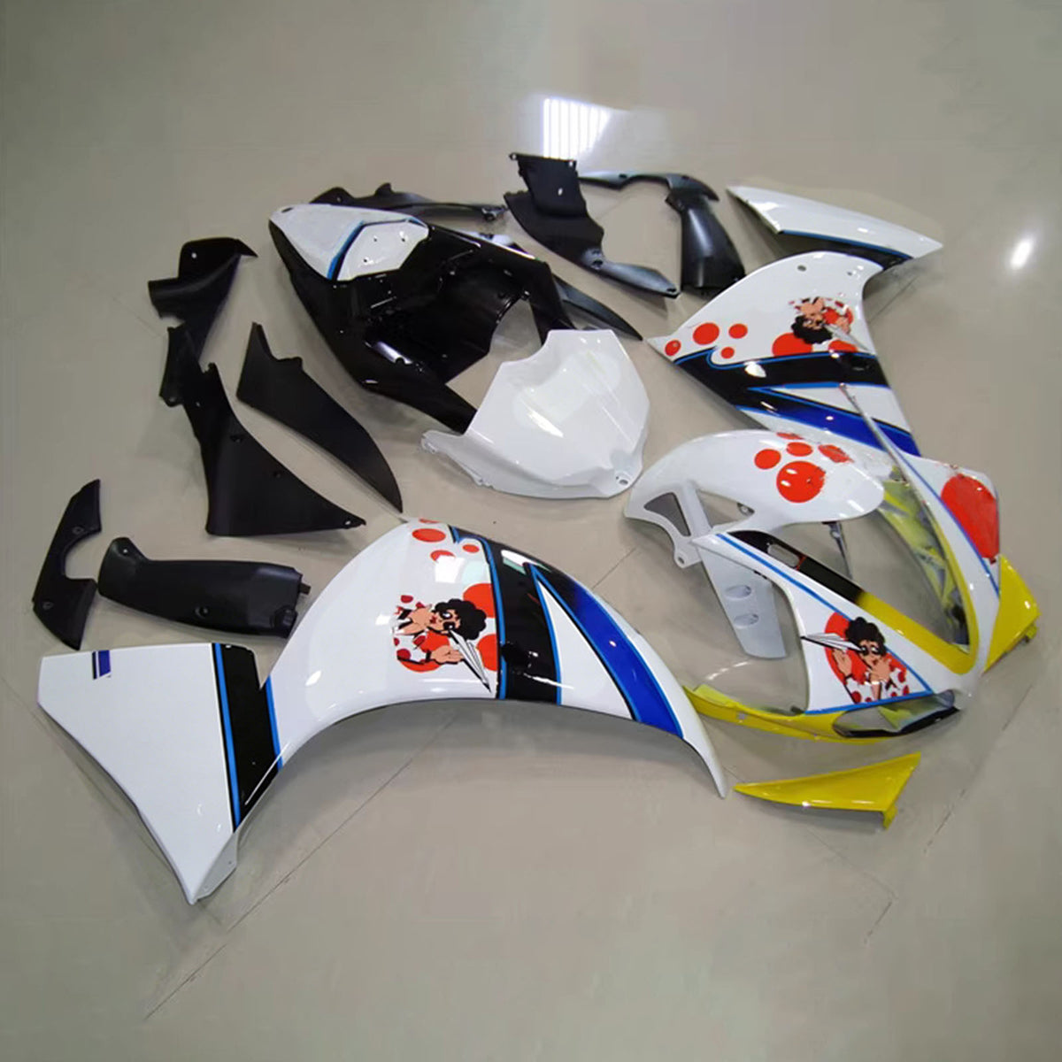 Amotopart 2009-2011 Yamaha YZF-R1 Black Blue Fairing Kit