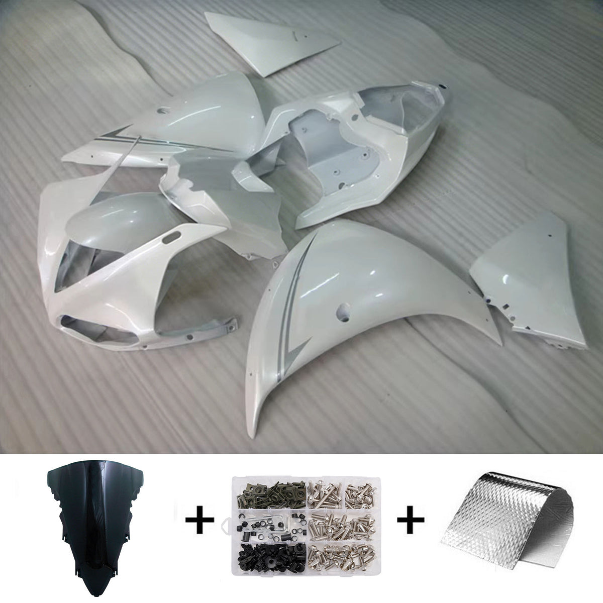 Amotopart 2012-2014 Yamaha YZF-R1 Blue Black Fairing Kit
