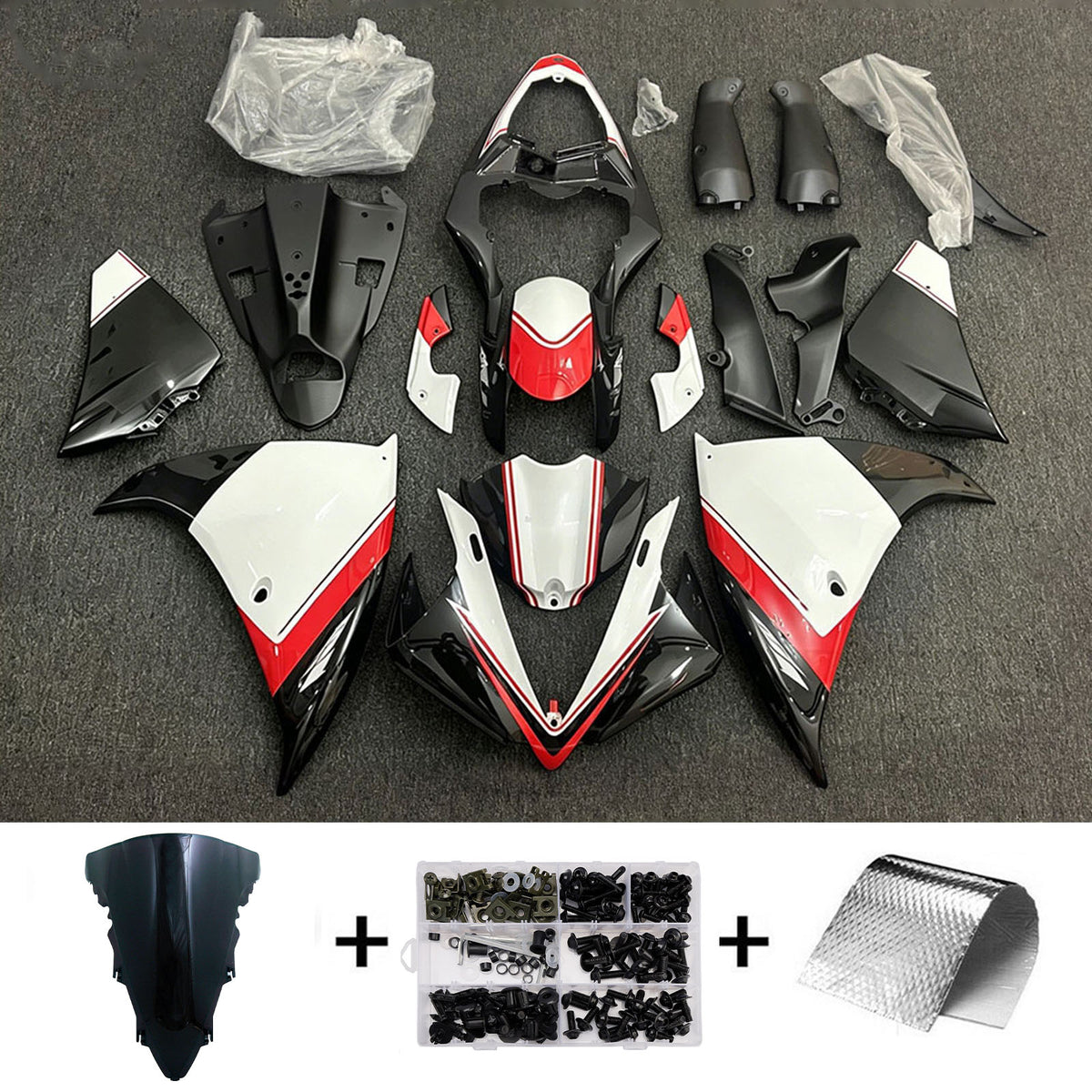 Amotopart 2009-2011 Yamaha YZF-R1 Gray Black Fairing Kit
