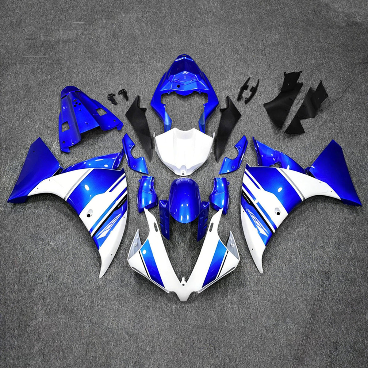 Amotopart 2012–2014 Yamaha YZF-R1 Schwarz Blau Grau Verkleidungsset