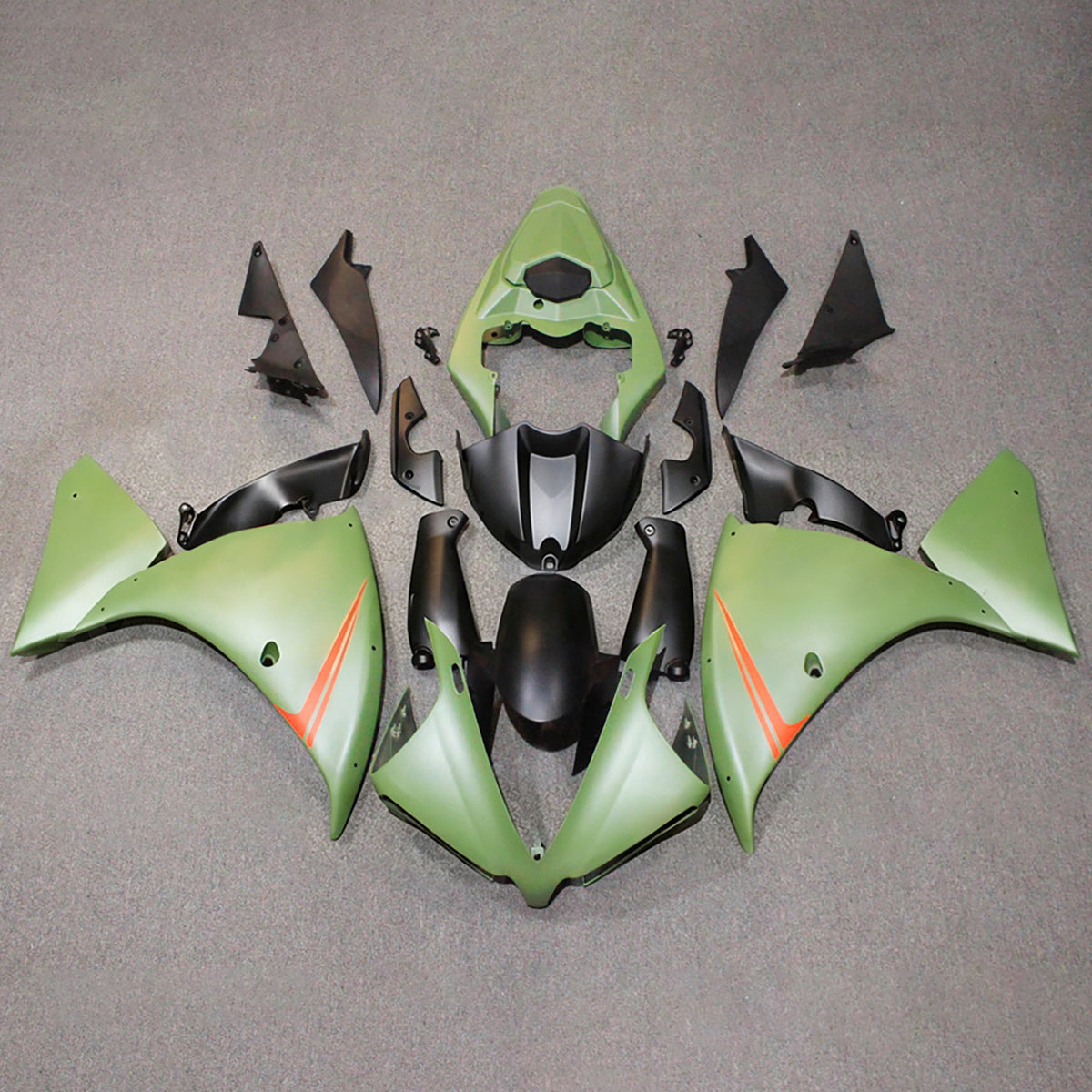 Amotopart 2012-2014 Yamaha YZF-R1 Green Black Gray Fairing Kit