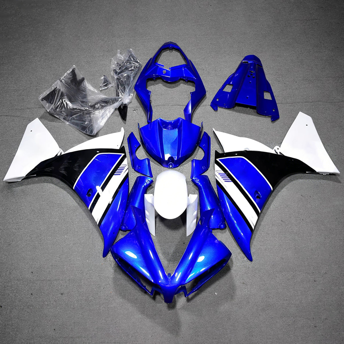 Amotopart 2012-2014 Yamaha YZF-R1 Hvid Blå Grå Sort Fairing Kit