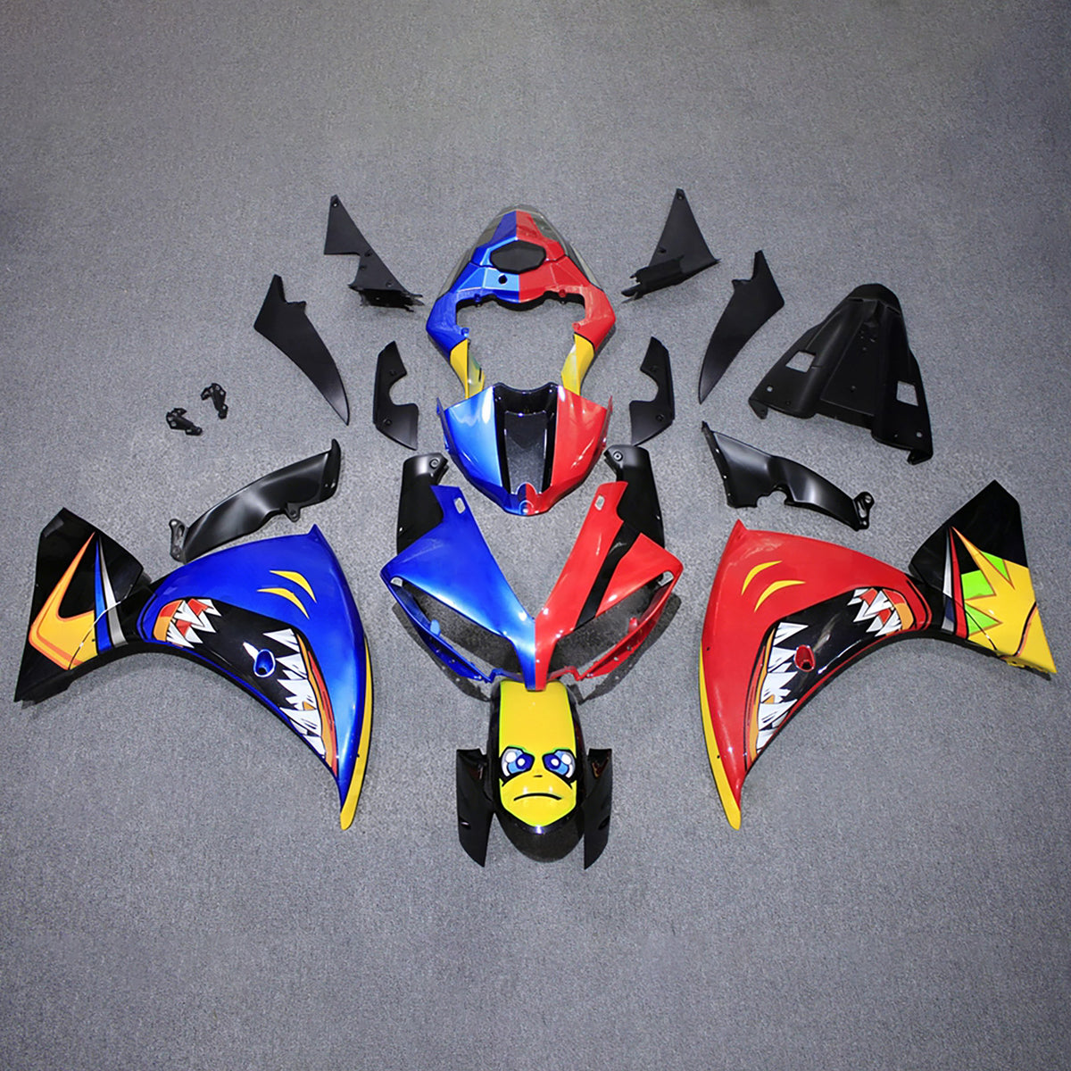 Amotopart 2012-2014 Yamaha YZF-R1 Modrá Černá Červená Sada kapotáže