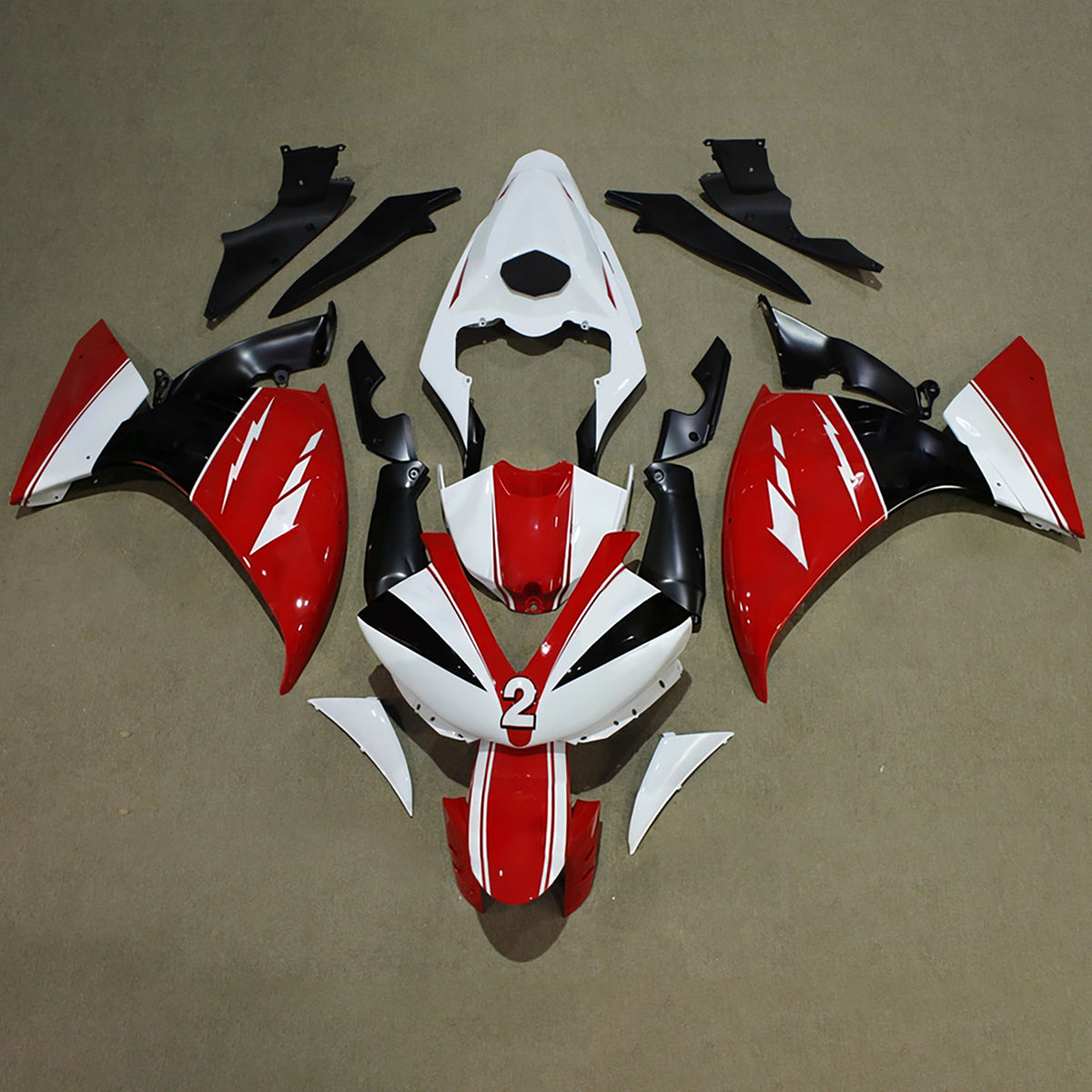 Amotopart 2009-2011 Yamaha YZF-R1 Gray Black Red Fairing Kit