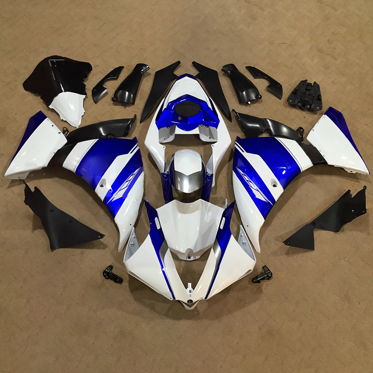 Zestaw owiewek Amotopart 2012-2014 Yamaha YZF-R1 w kolorze złotym, czarnym, białym i niebieskim