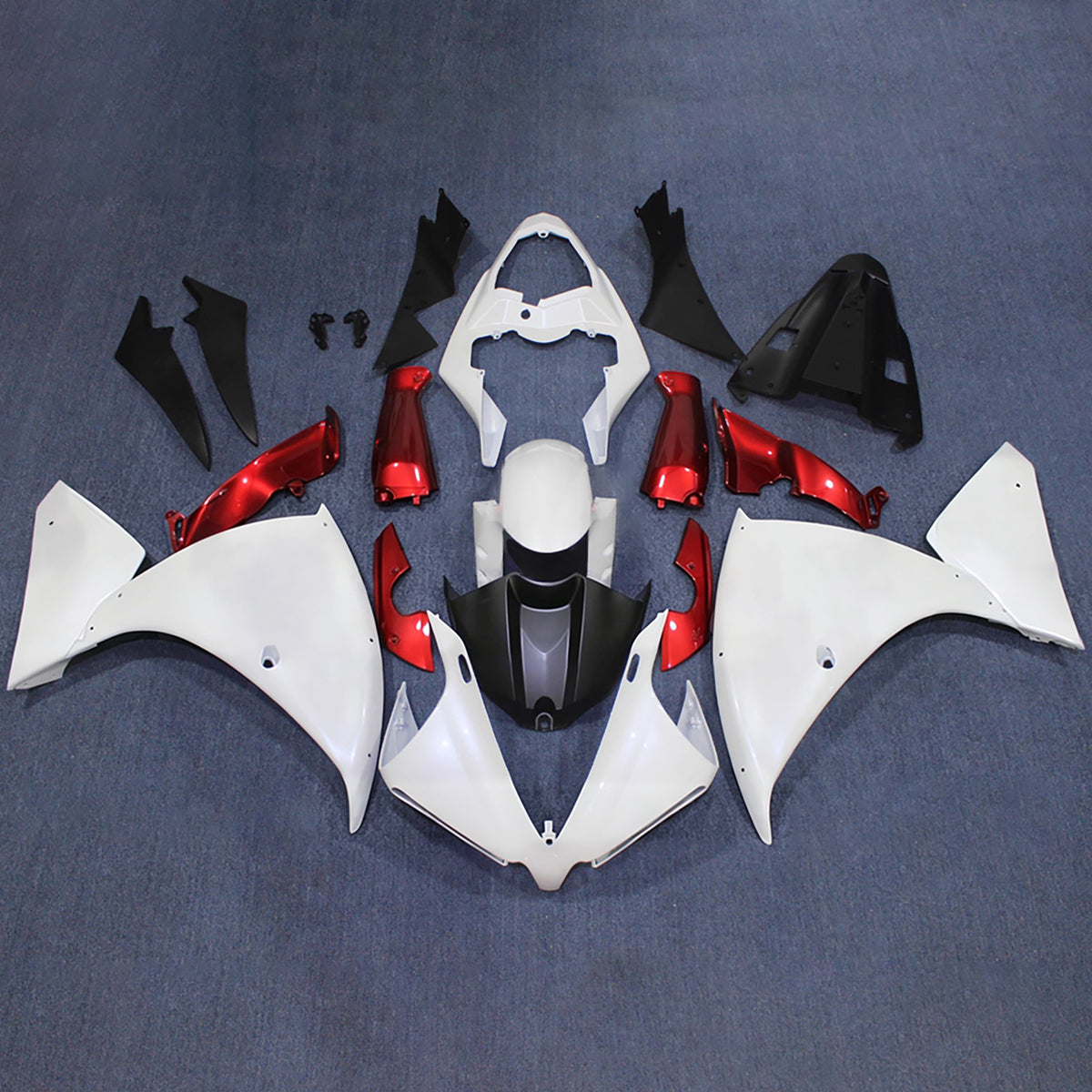 Amotopart 2009–2011 Yamaha YZF-R1 Schwarz Blau Verkleidungsset