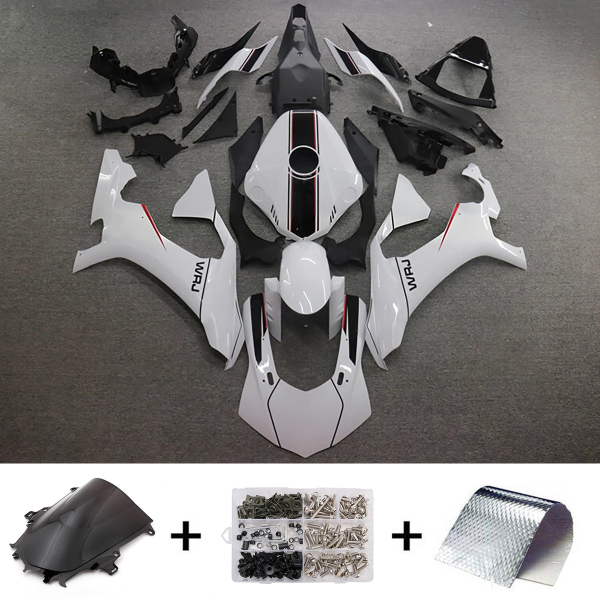Amotopart 2015-2019 Yamaha YZF-R1 Black Gray Fairing Kit