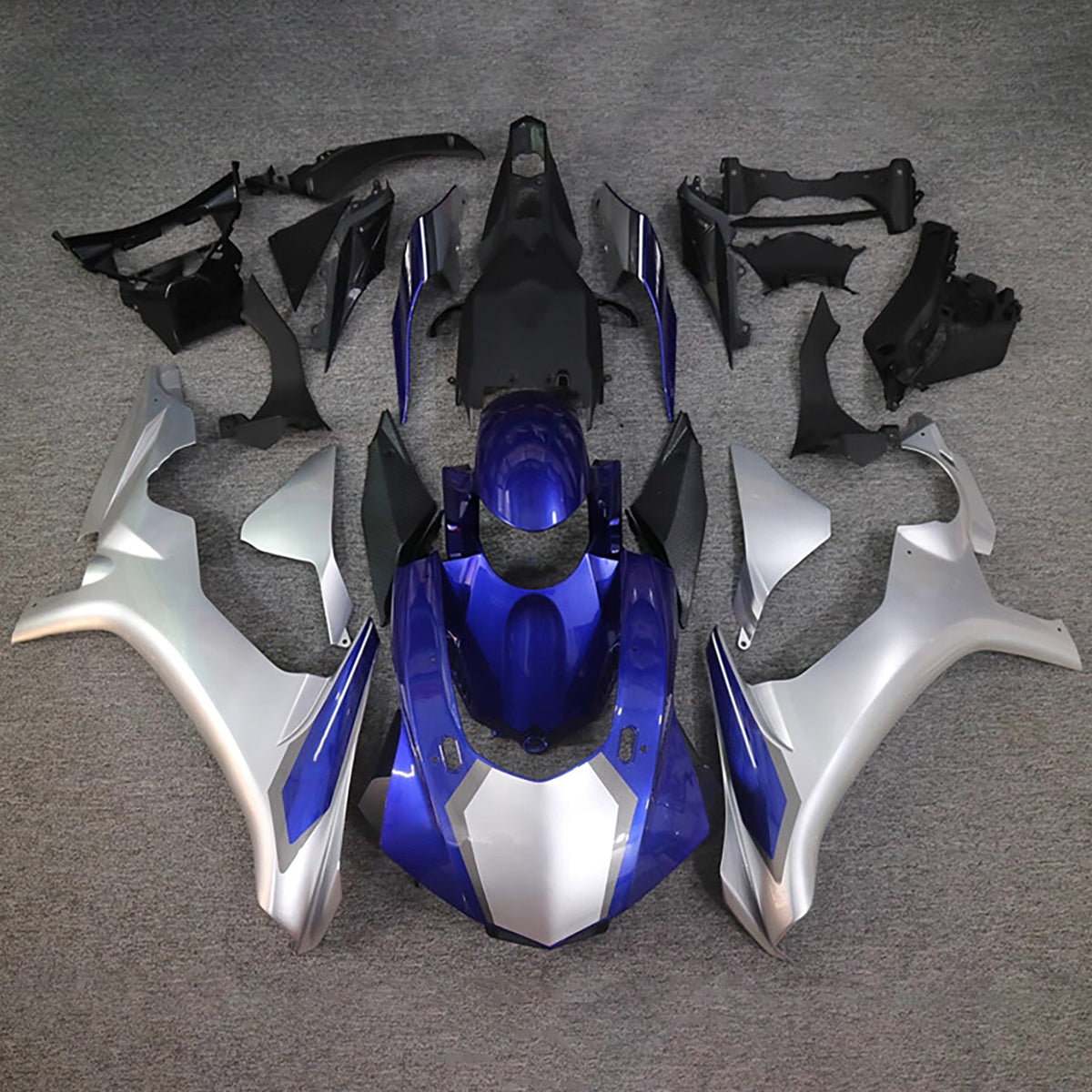 Amotopart 2015-2019 Yamaha YZF-R1 Grå Blå Sort Fairing Kit