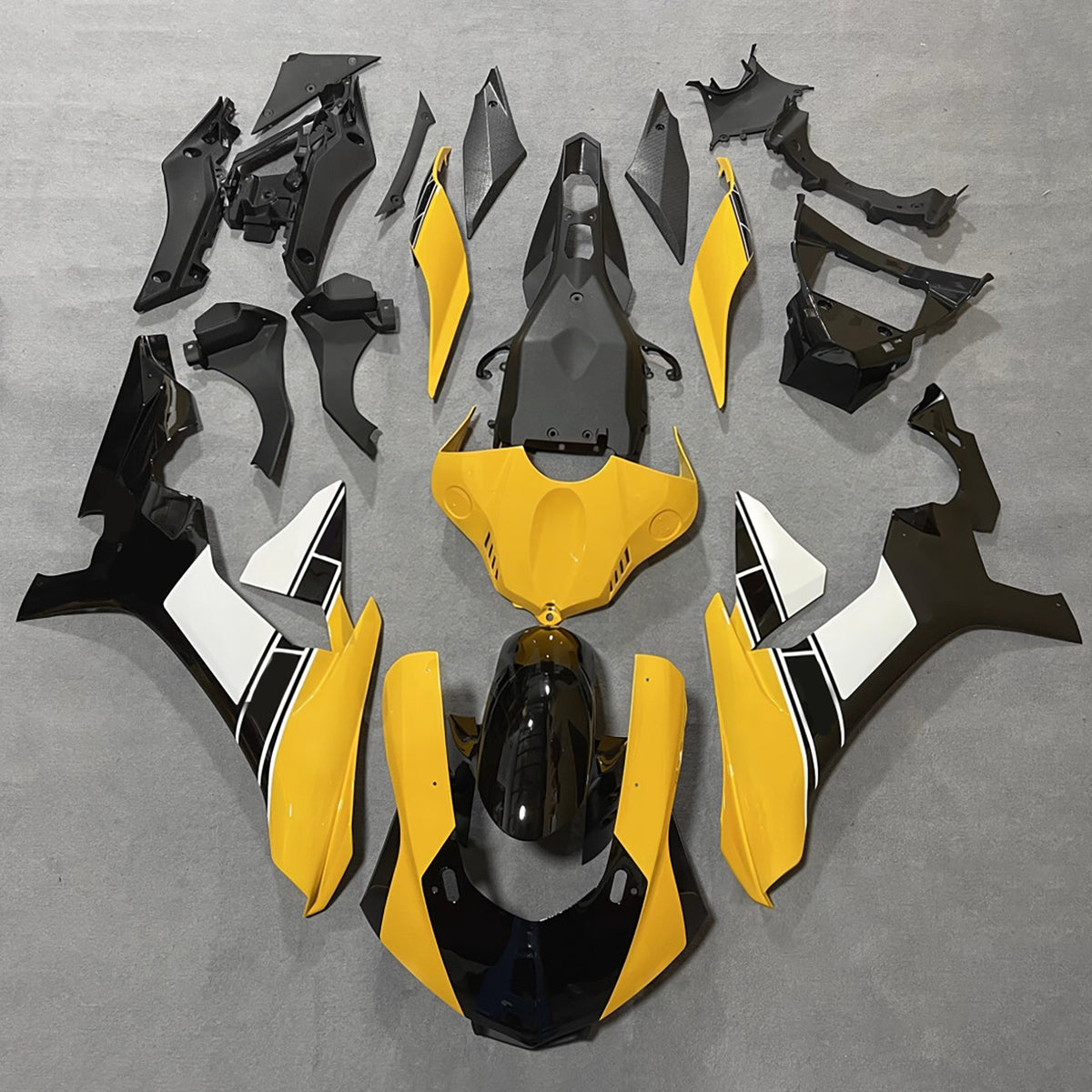 Amotopart 2015-2019 ヤマハ YZF-R1 イエロー ブラック フェアリングキット