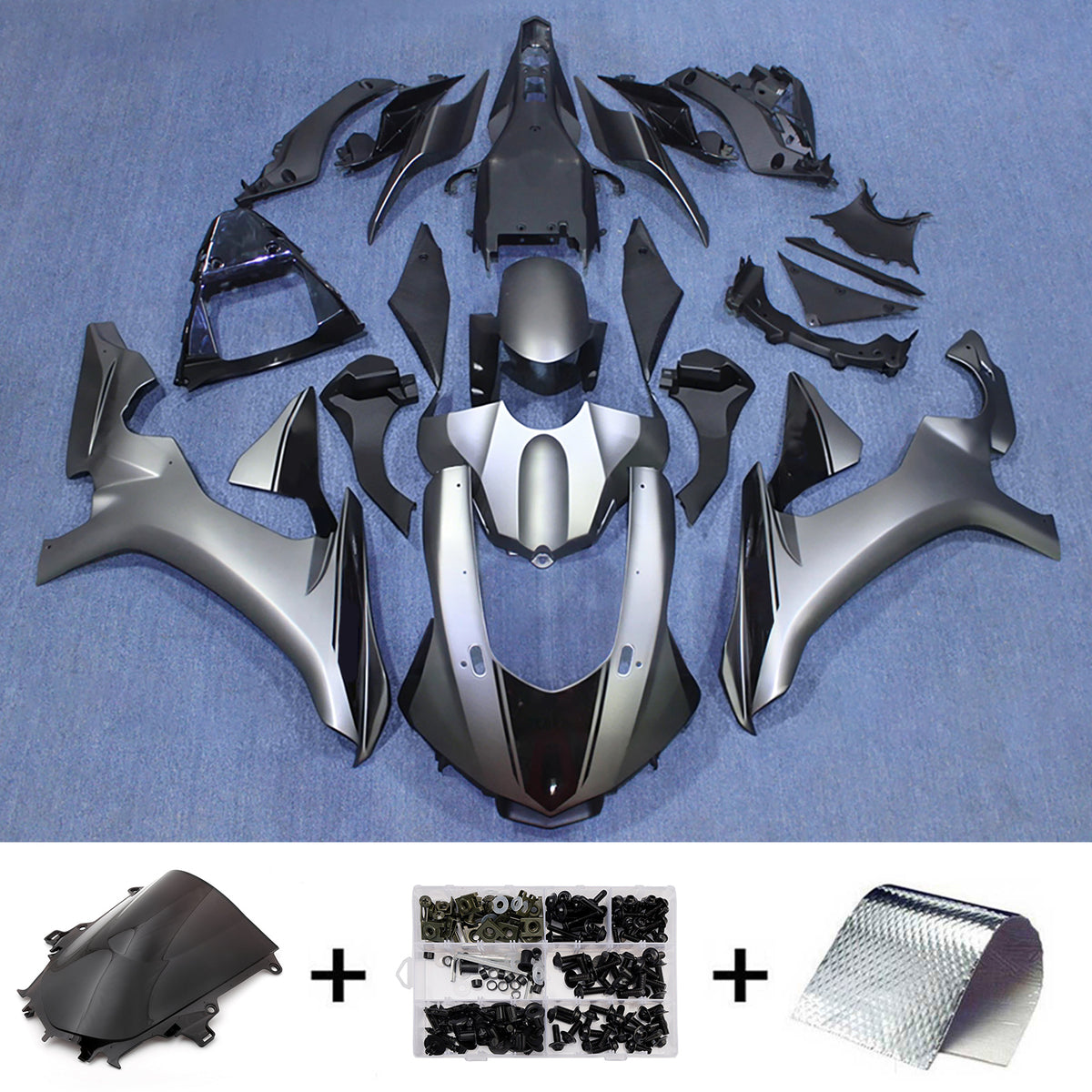 Amotopart 2015–2019 Yamaha YZF-R1 Grau Blau Schwarz Verkleidungsset