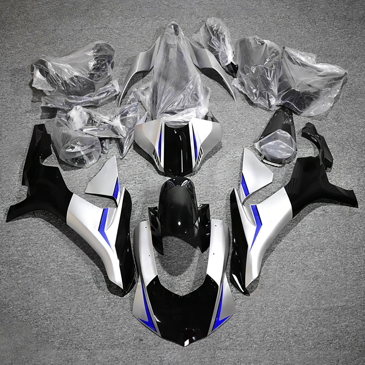 Amotopart 2015-2019 Yamaha YZF-R1 Gray Black Fairing Kit
