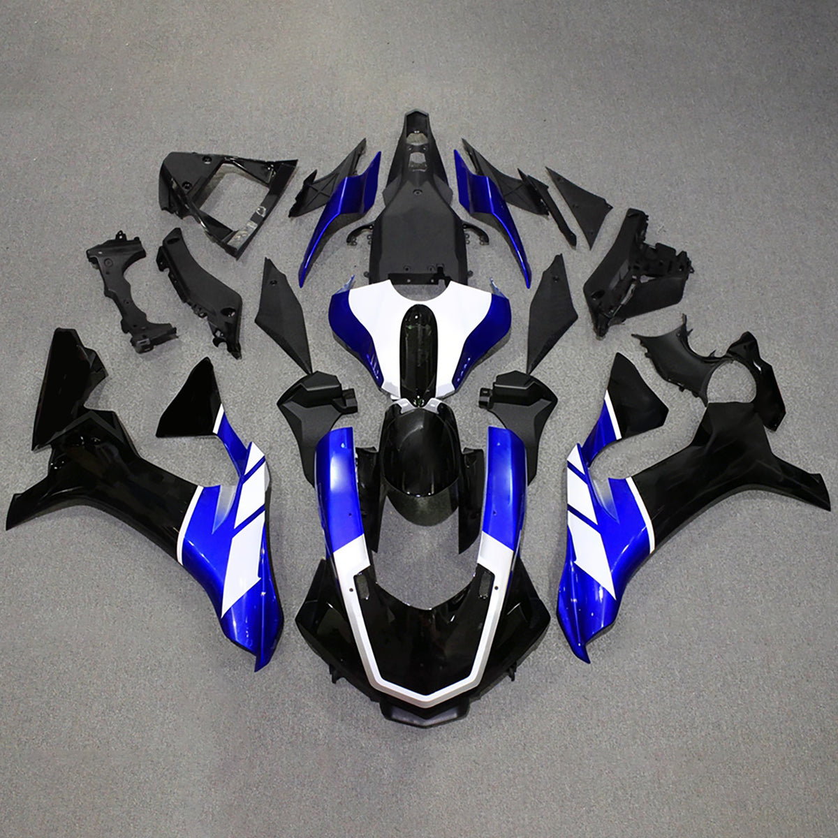 Amotopart 2015-2019 Yamaha YZF-R1 Black Blue Fairing Kit