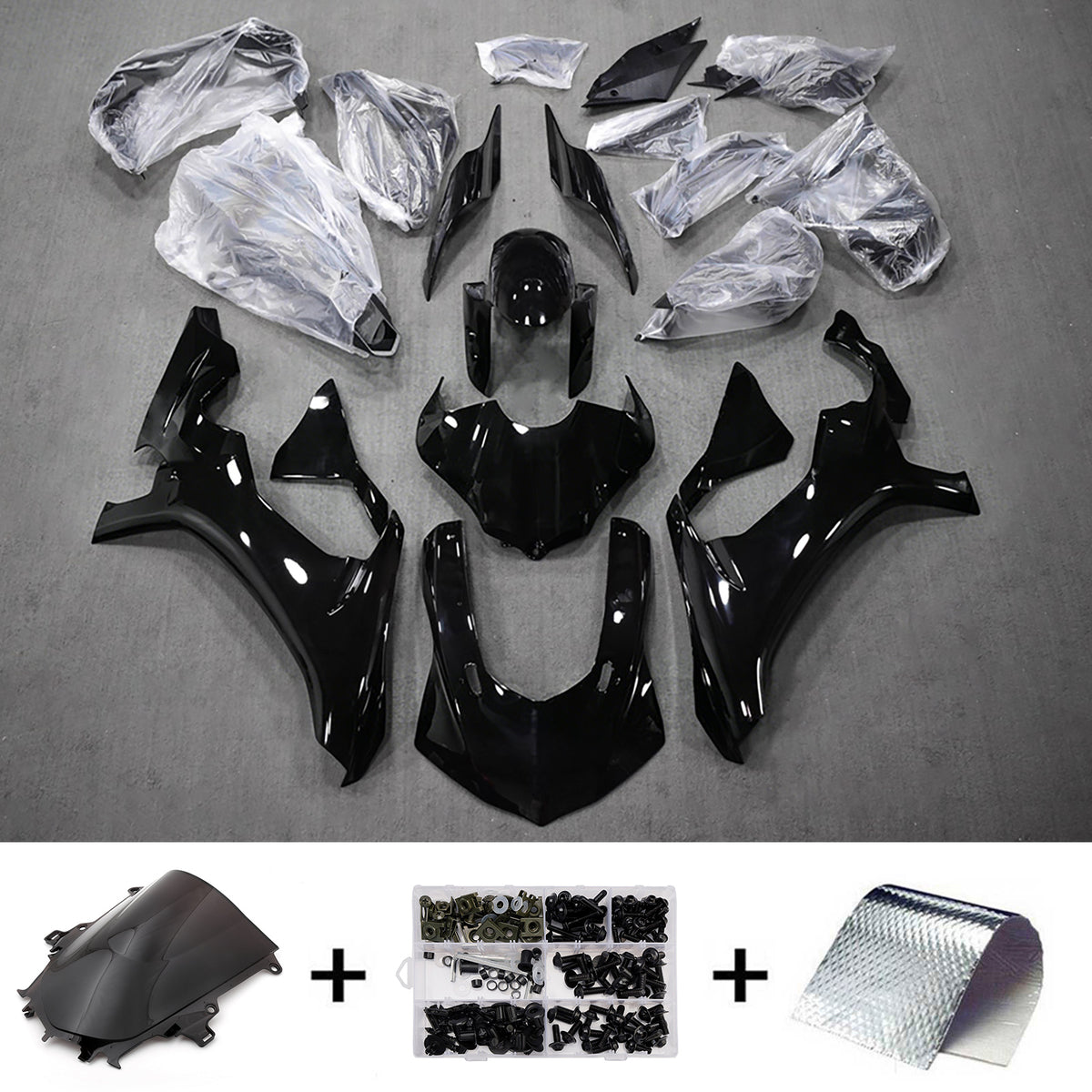 Amotopart 2015-2019 Yamaha YZF-R1 Black Fairing Kit