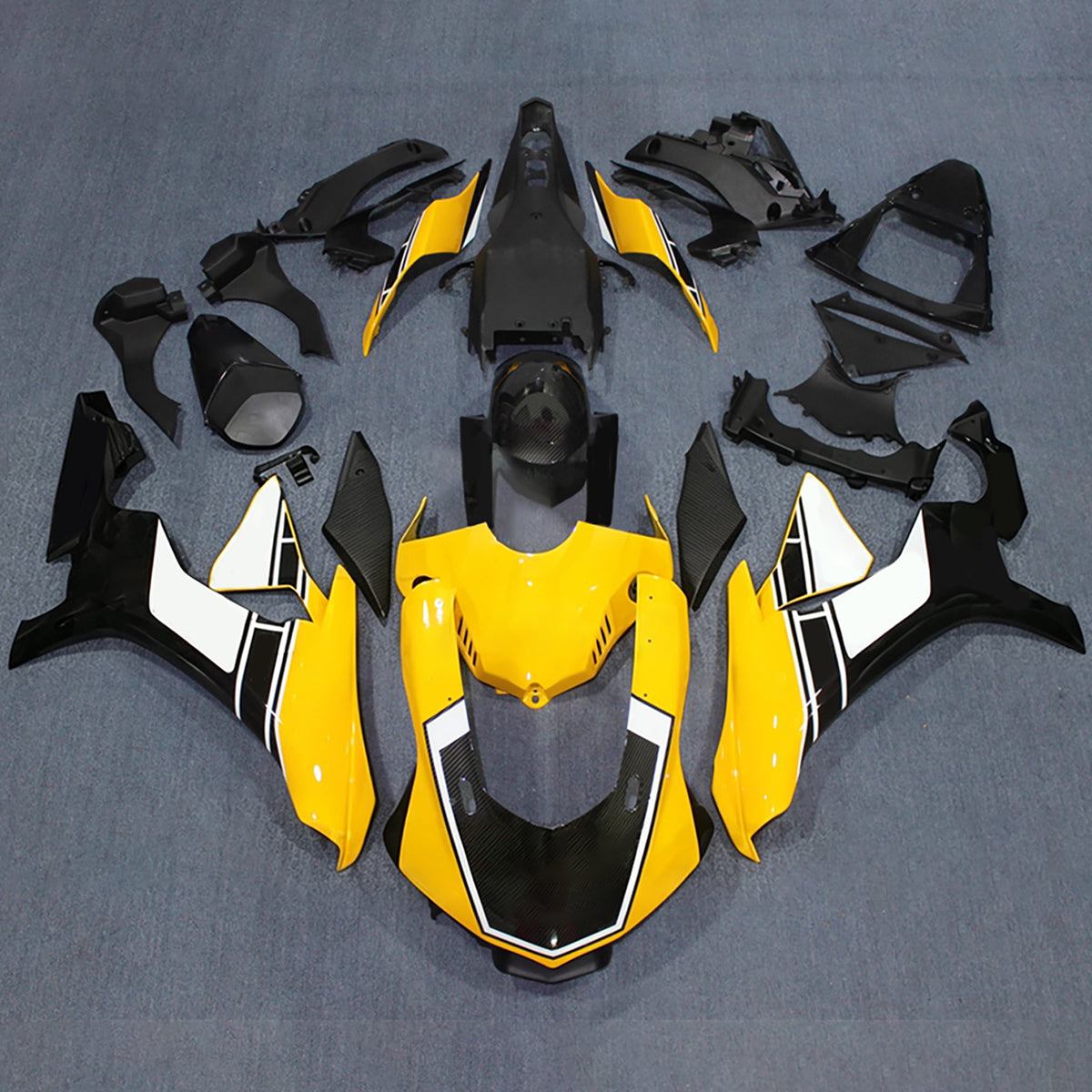 Amotopart 2015-2019 Yamaha YZF-R1 Blue Gray Black Yellow Fairing Kit