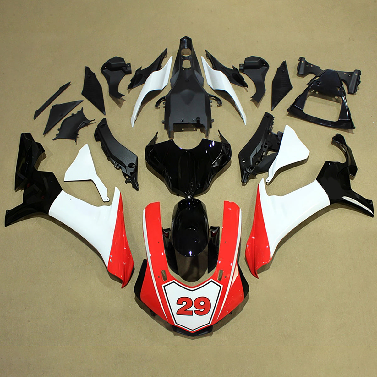 Amotopart 2015-2019 Yamaha YZF-R1 Gold Black White Red Fairing Kit