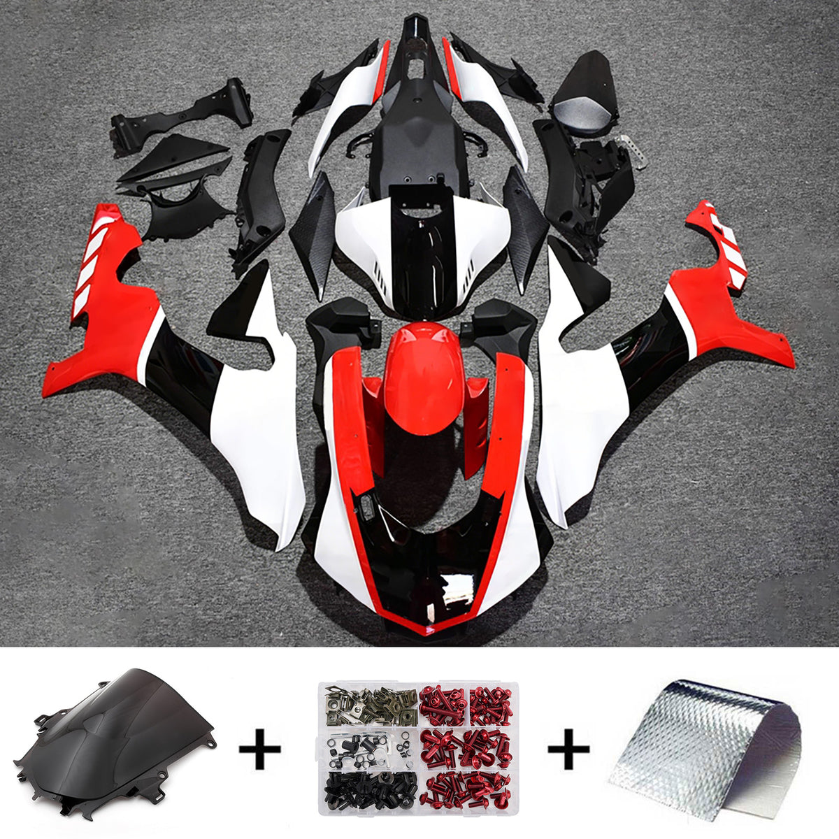 Amotopart 2015-2019 Yamaha YZF-R1 Bílá Červená Šedá Černá Sada kapotáže