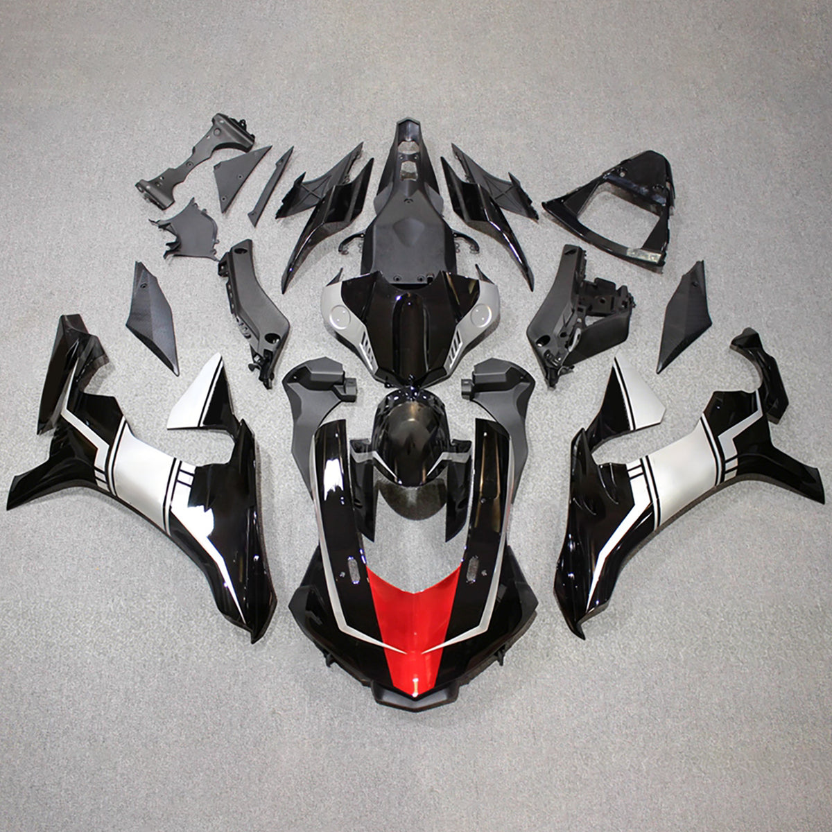 Amotopart 2015–2019 Yamaha YZF-R1 schwarz-graues Verkleidungsset