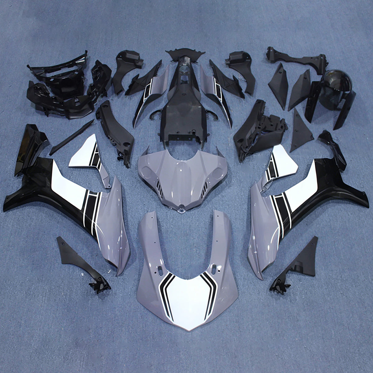 Amotopart 2015-2019 Yamaha YZF-R1 Black White Blue Fairing Kit