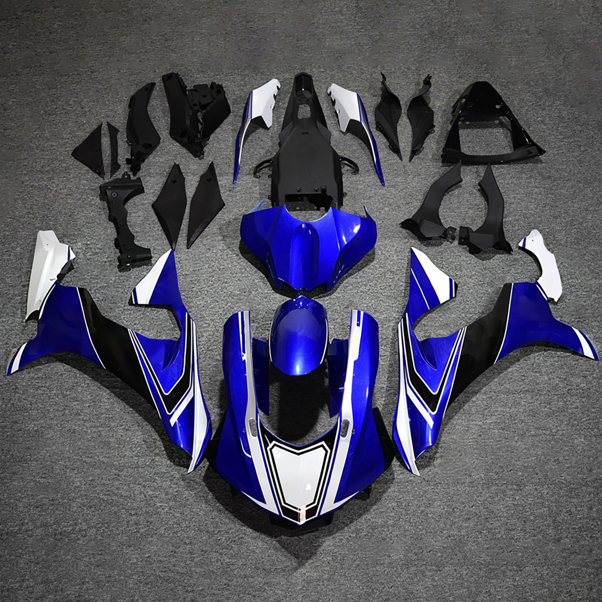 Amotopart 2015–2019 Yamaha YZF-R1 Blau Weiß Schwarz Verkleidungsset