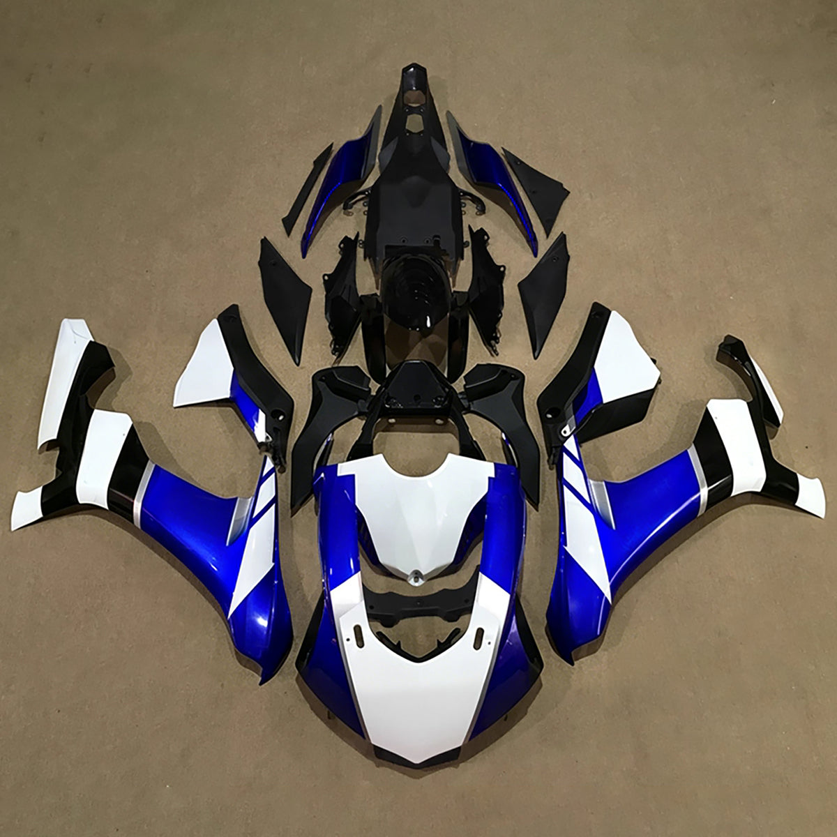 Amotopart 2015-2019 Yamaha YZF-R1 Blue Black White Gold Fairing Kit