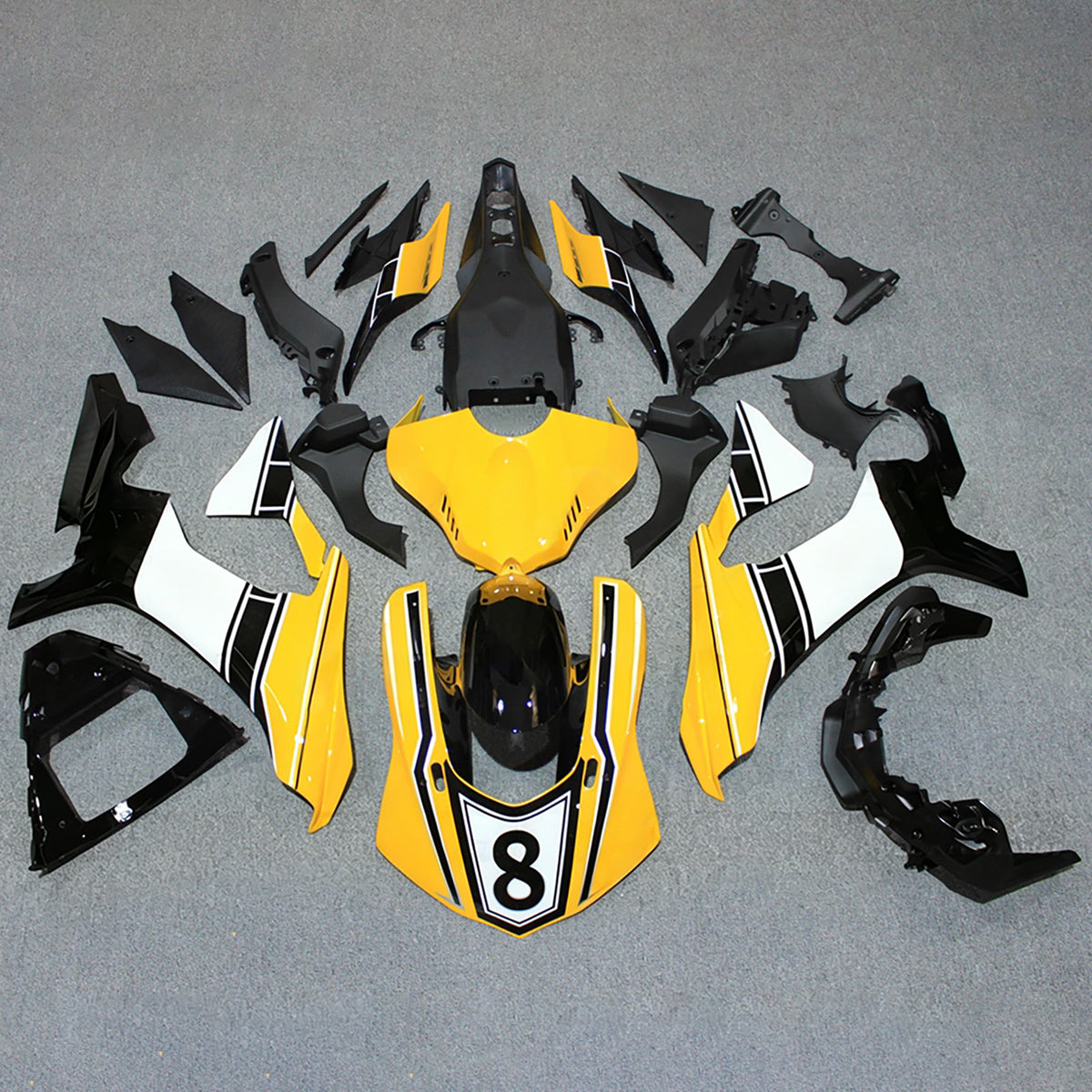 Amotopart 2015-2019 Yamaha YZF-R1 Gray Black Gold Fairing Kit