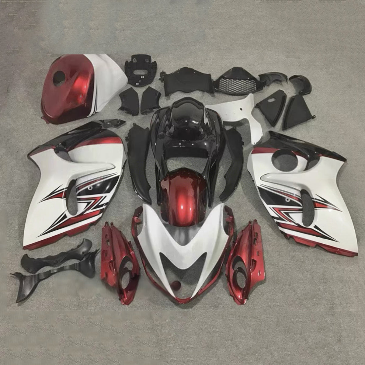 Amotopart 2008-2020 Suzuki Hayabusa GSX1300R Red White Gray Black Fairing Kit