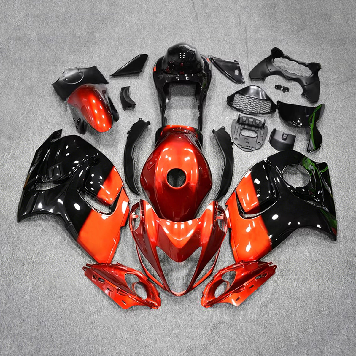Amotopart 2008-2020 Suzuki Hayabusa GSX1300R Orange Black Red Fairing Kit