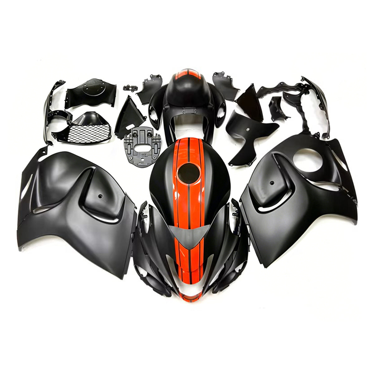 Amotopart 2008–2020 Suzuki Hayabusa GSX1300R Grau Weiß Schwarz Verkleidungsset