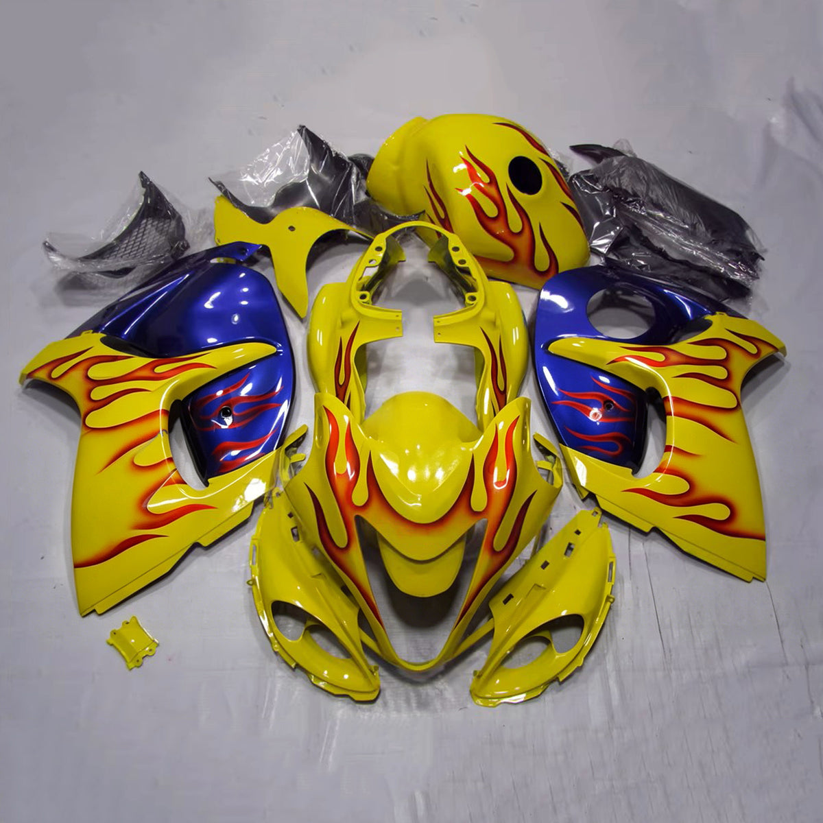 Amotopart 2008-2020 Suzuki Hayabusa GSX1300R Black Yellow Blue Gold Fairing Kit