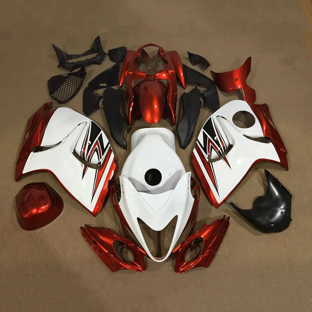 Amotopart 2008–2020 Suzuki Hayabusa GSX1300R Rot Weiß Gold Schwarz Verkleidungsset