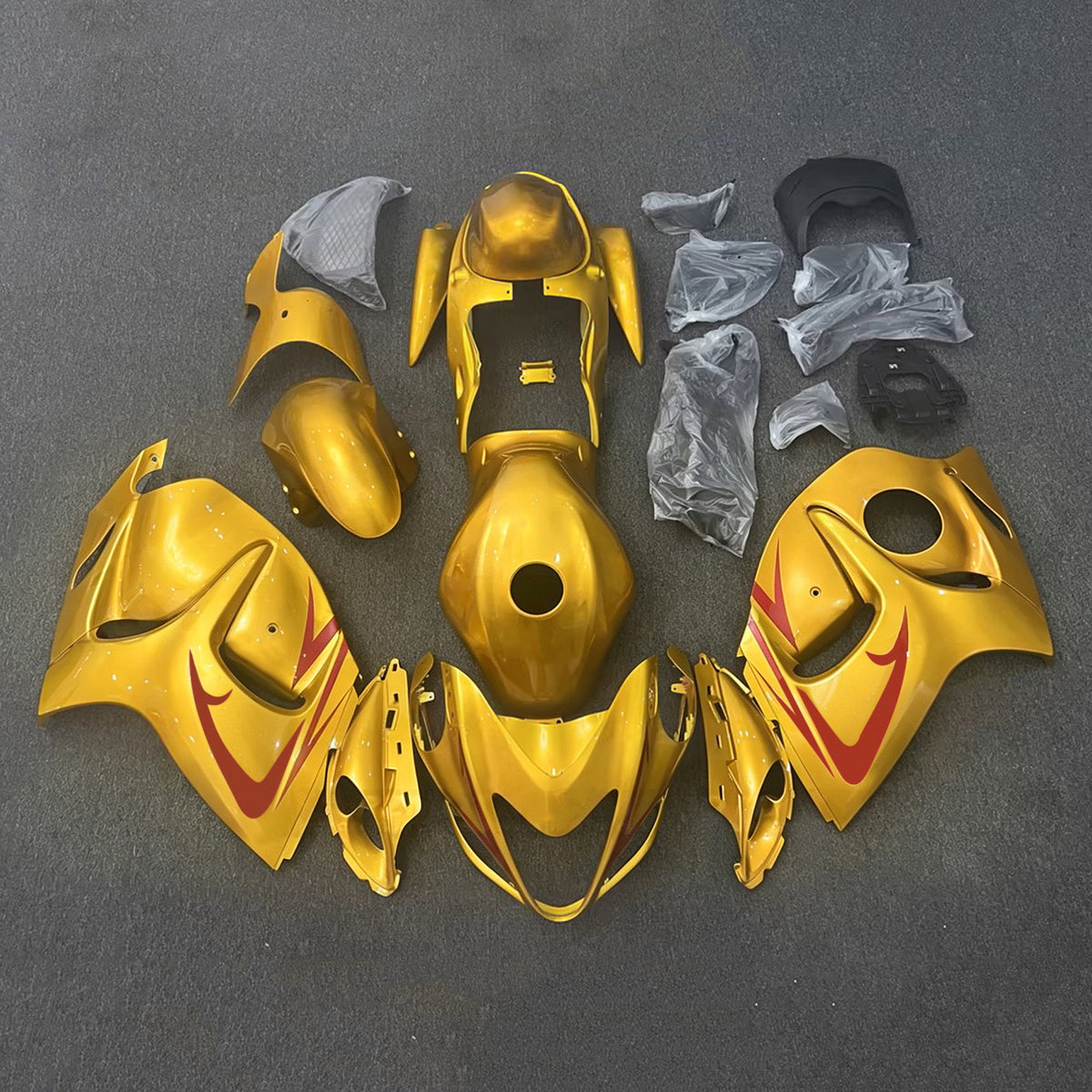 Amotopart 2008-2020 Suzuki Hayabusa GSX1300R Yellow Gold Fairing Kit