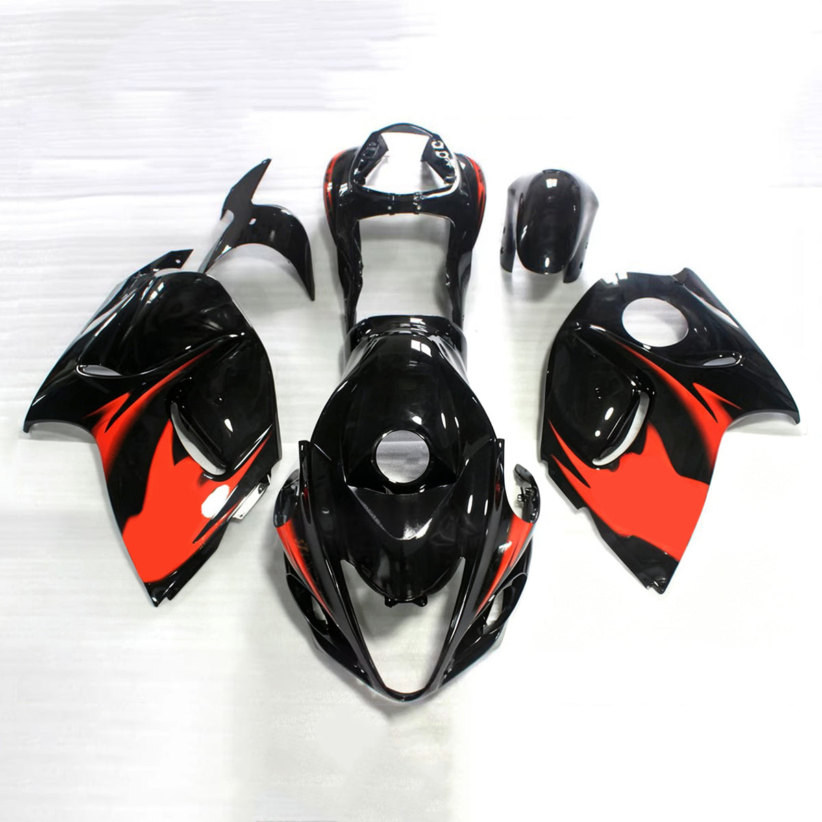 Amotopart 2008-2020 Suzuki Hayabusa GSX1300R Black Gray Red Fairing Kit