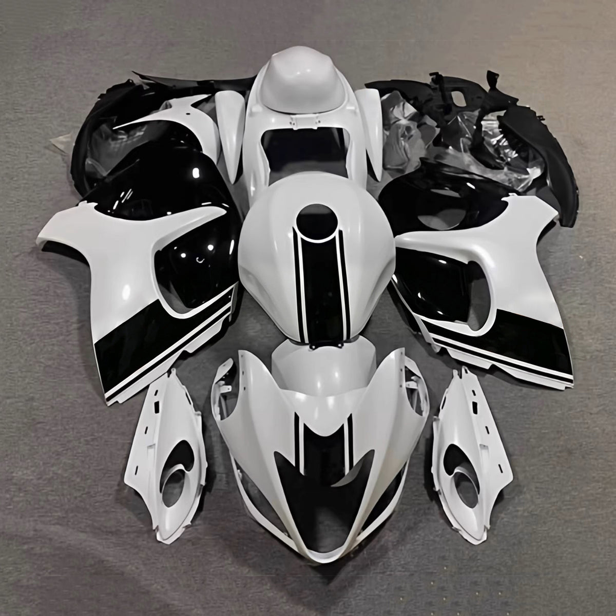 Amotopart 2008-2020 Suzuki Hayabusa GSX1300R Black Gray Fairing Kit