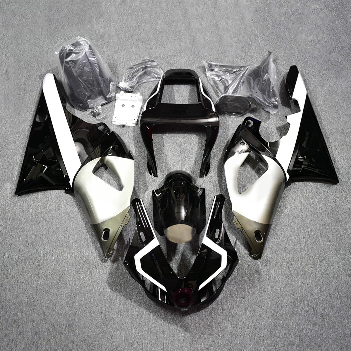 Zestaw owiewek Amotopart 1998-1999 Yamaha YZF-R1 czarno-biały