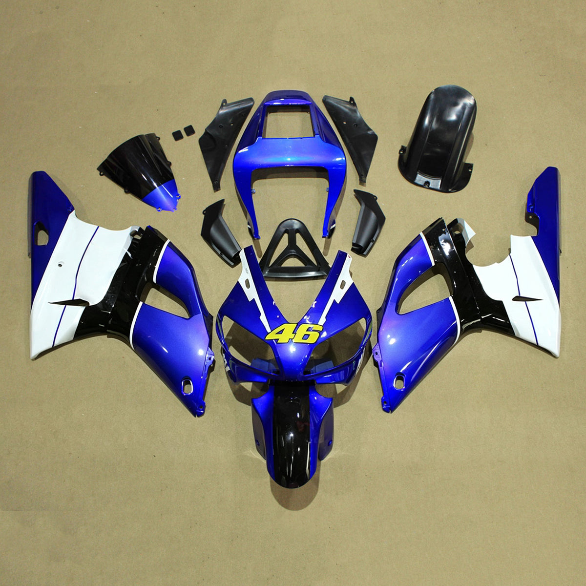 Amotopart 1998-1999 Yamaha YZF-R1 Black Fairing Kit