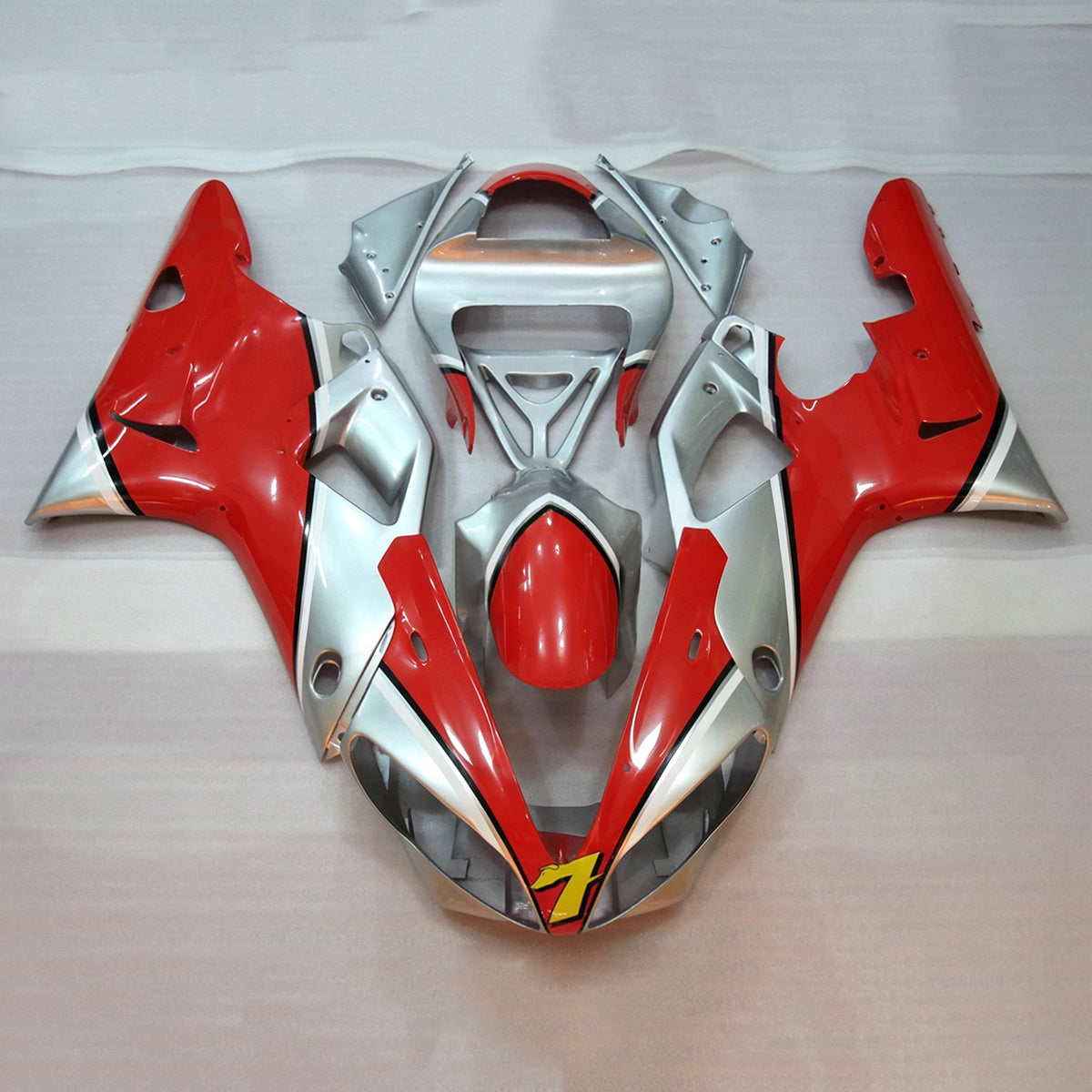 Amotopart 2000-2001 Yamaha YZF-R1 Orange Red Gray Fairing Kit