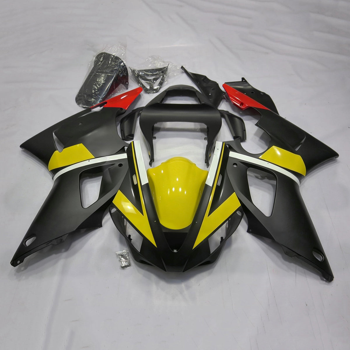Amotopart 2000-2001 Yamaha YZF-R1 Kit de carenado negro gris amarillo