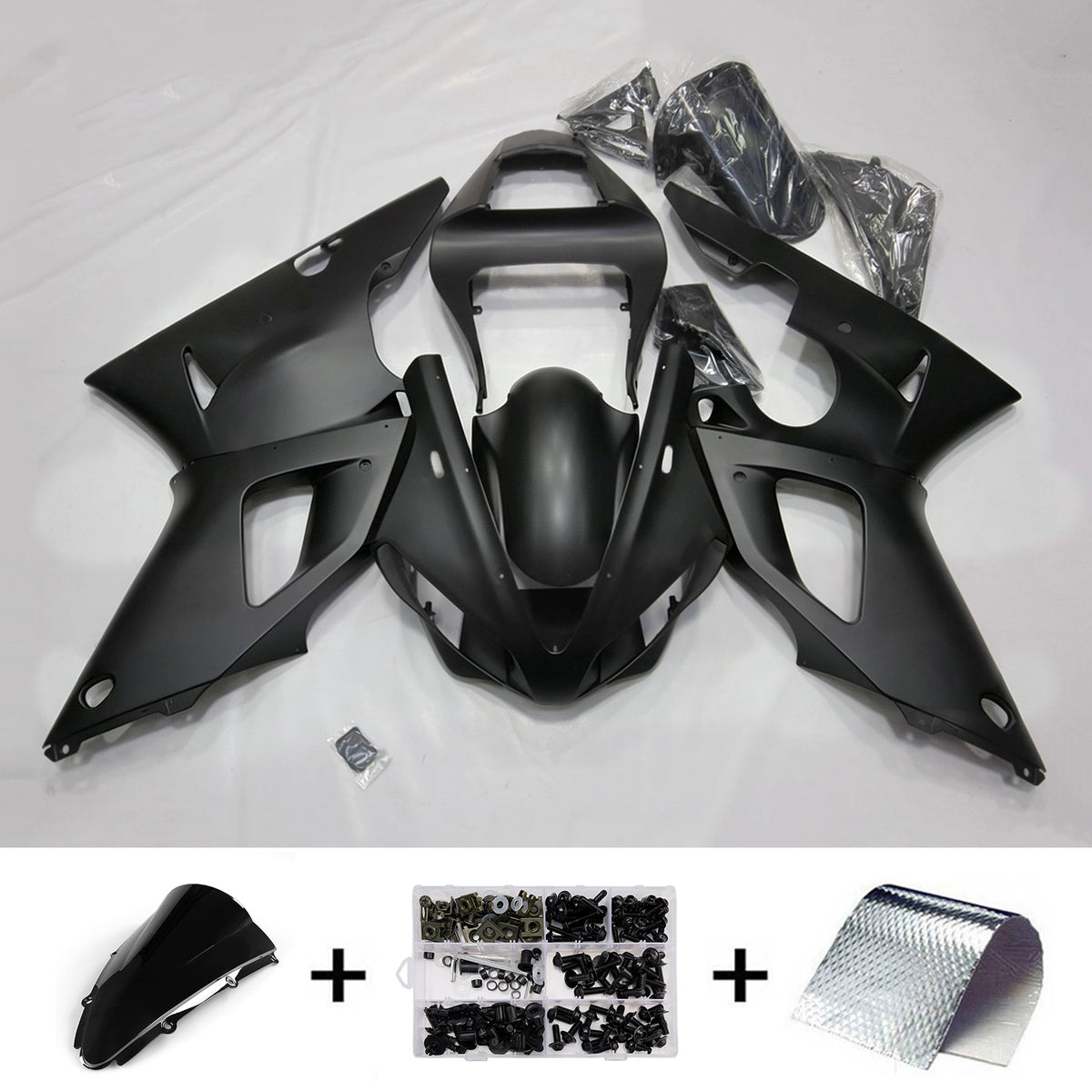 Amotopart 2000-2001 Yamaha YZF-R1 Grey Black Fairing Kit