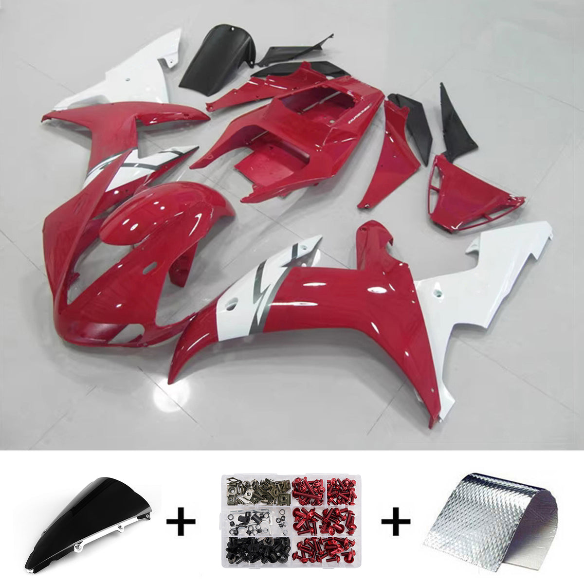 Amotopart 2002-2003 Yamaha YZF-R1 Black Gray Red Fairing Kit