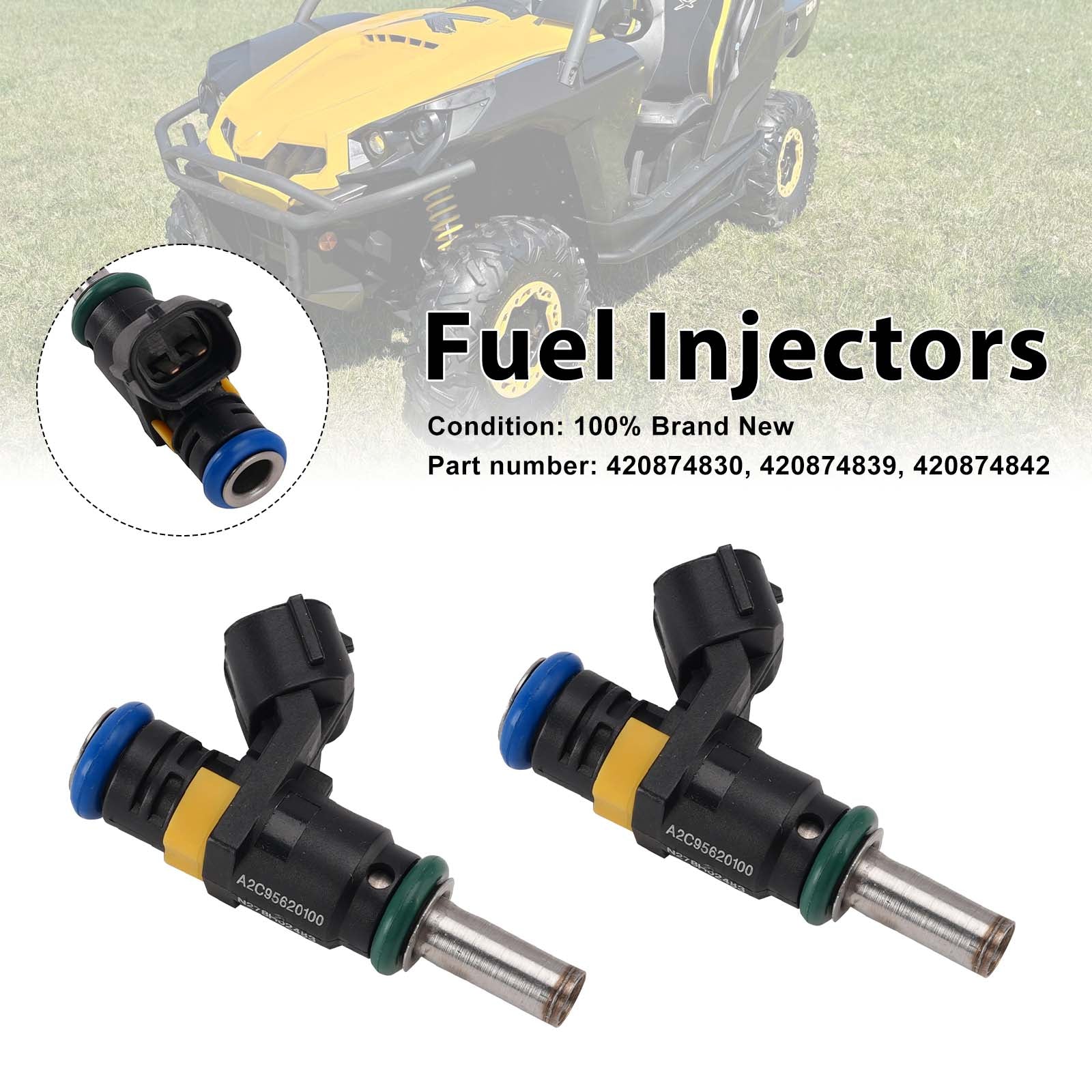 2PC CAN-AM Commander 420874839 Fuel Injectors 420874830 420874842