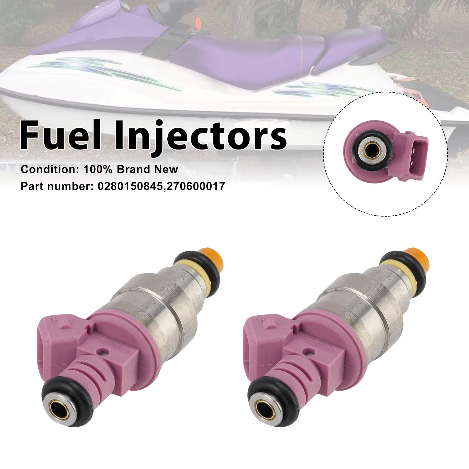 2PC Sea-doo 787 RFI 800 GTX GSX 270600017 Fuel Injectors 0280150845