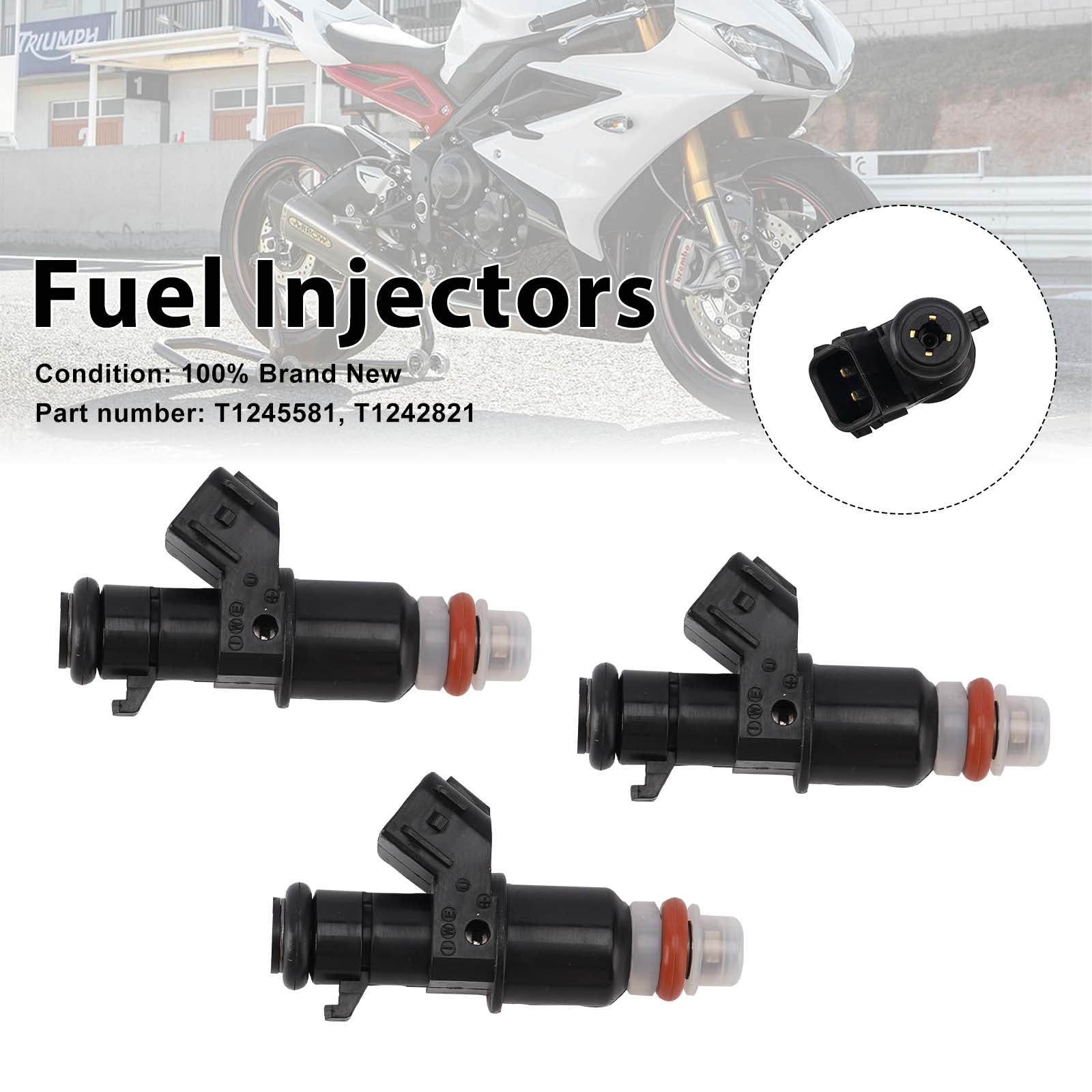 3PC 2013-2017 Daytona 675R 675 R T1245581 Brandstofinjectoren T1242821