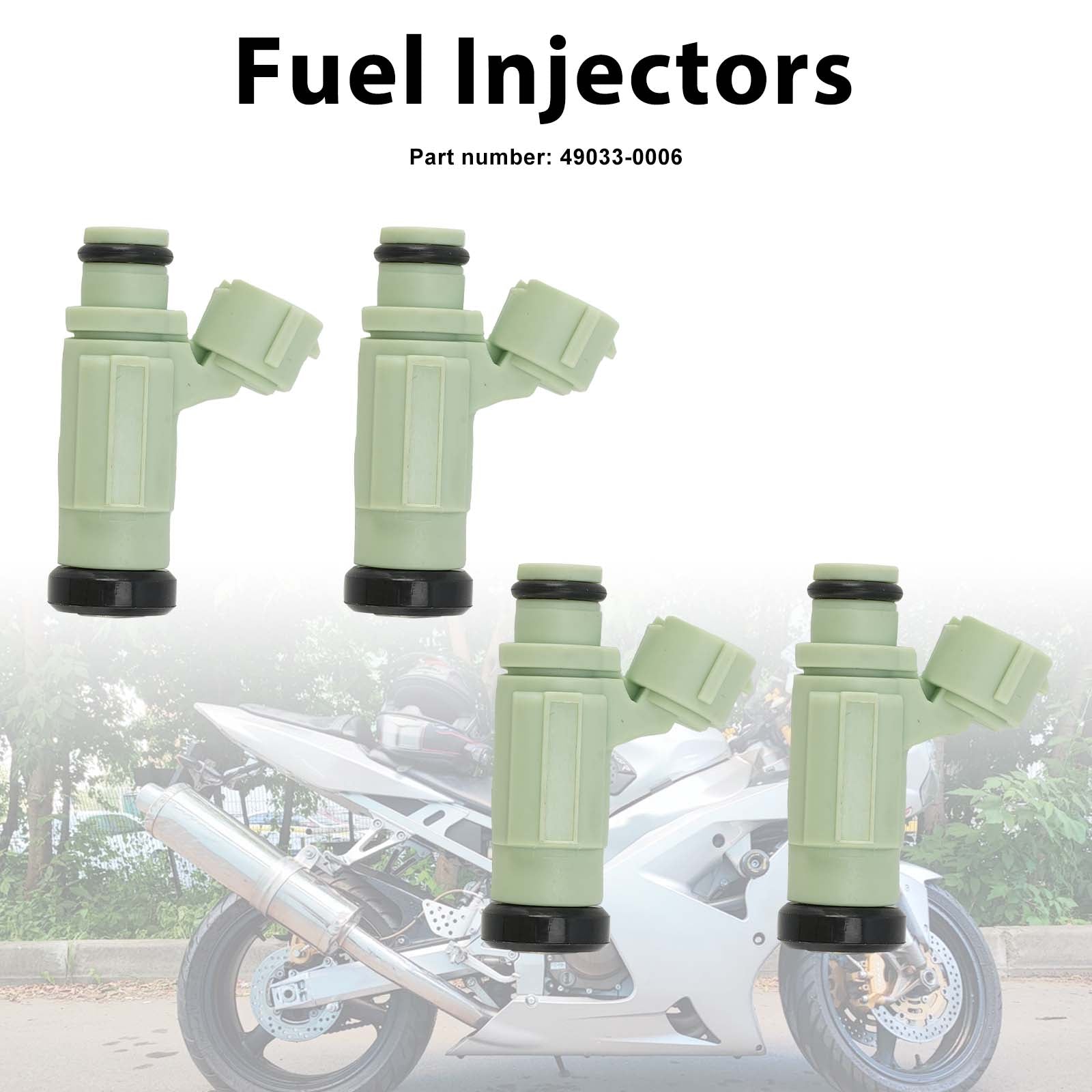 4PC 2004-2006 Kawasaki NINJA ZX636 ZX-6R Fuel Injectors 49033-0006