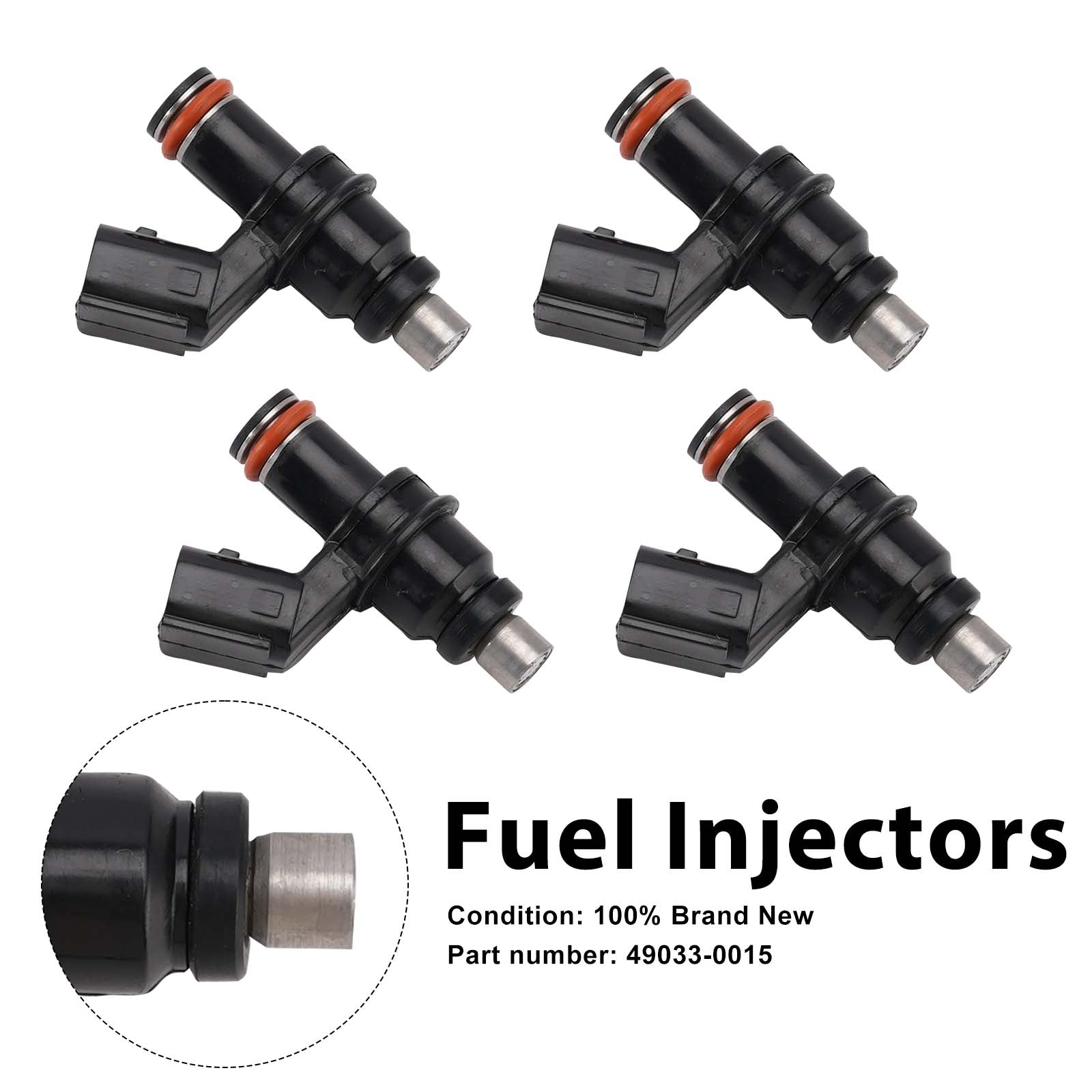 4PC 07-12 Kawasaki Ninja ZX6R ZX600R ZX600P Brandstofinjectoren 49033-0015