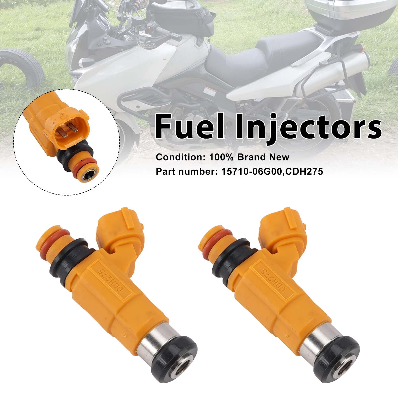 2PC 02-12 Suzuki V-STROM DL1000 CDH275 Fuel Injectors 15710-06G00