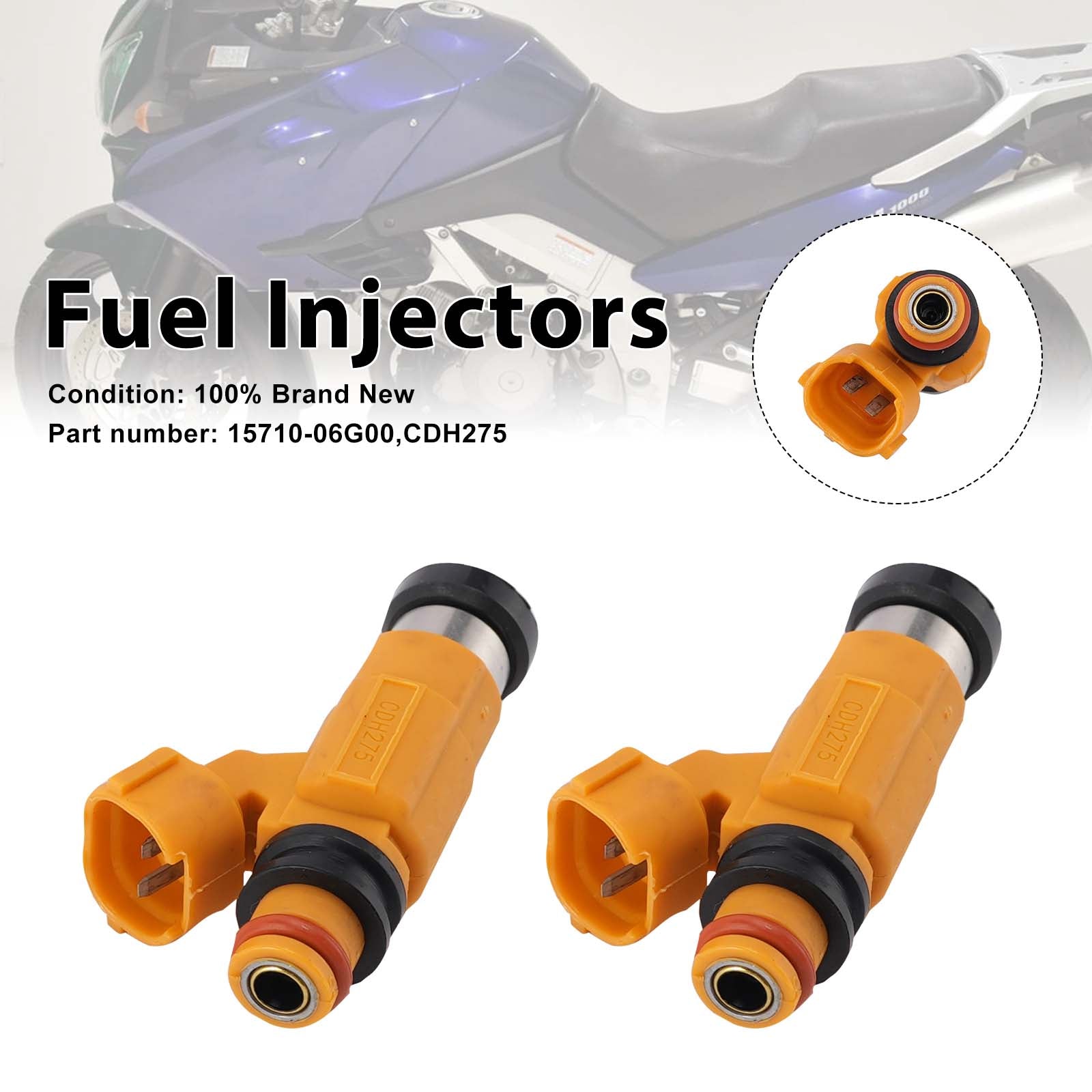 2PC 02-12 Suzuki V-STROM DL1000 CDH275 Fuel Injectors 15710-06G00