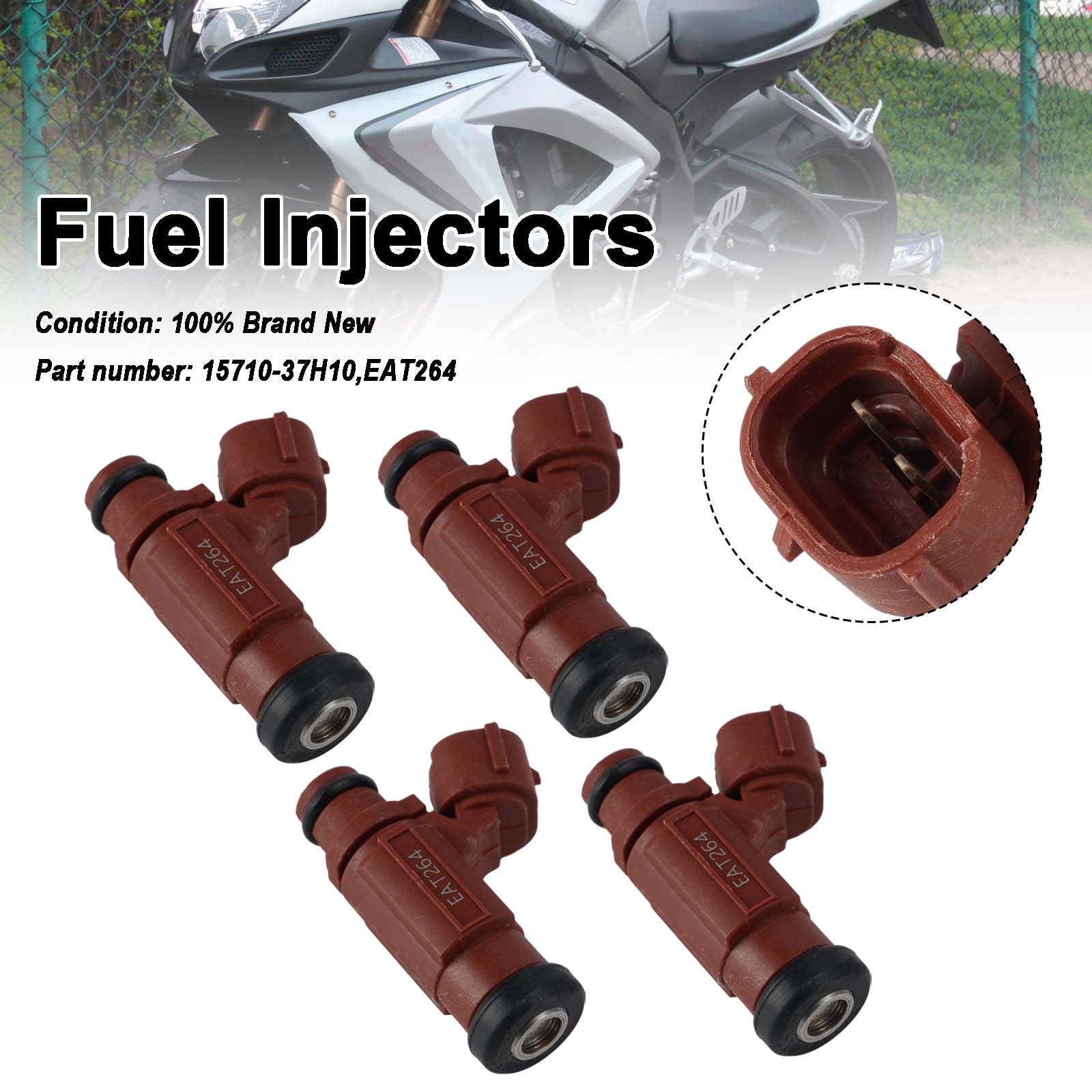 4 ST 08-09 Suzuki GSX-R600 GSX-R750 EAT264 Brandstofinjectoren 15710-37H10