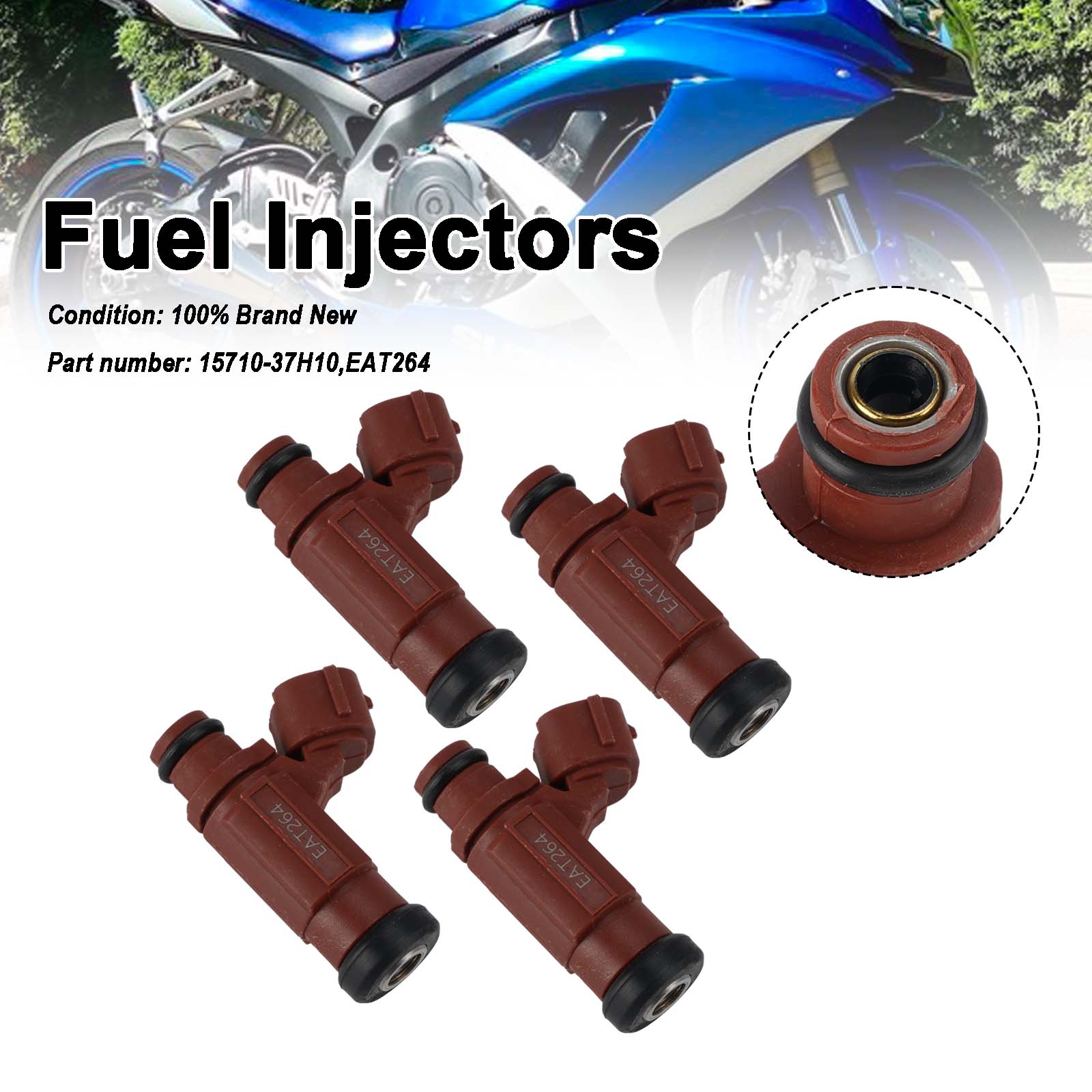 4 ST 08-09 Suzuki GSX-R600 GSX-R750 EAT264 Brandstofinjectoren 15710-37H10