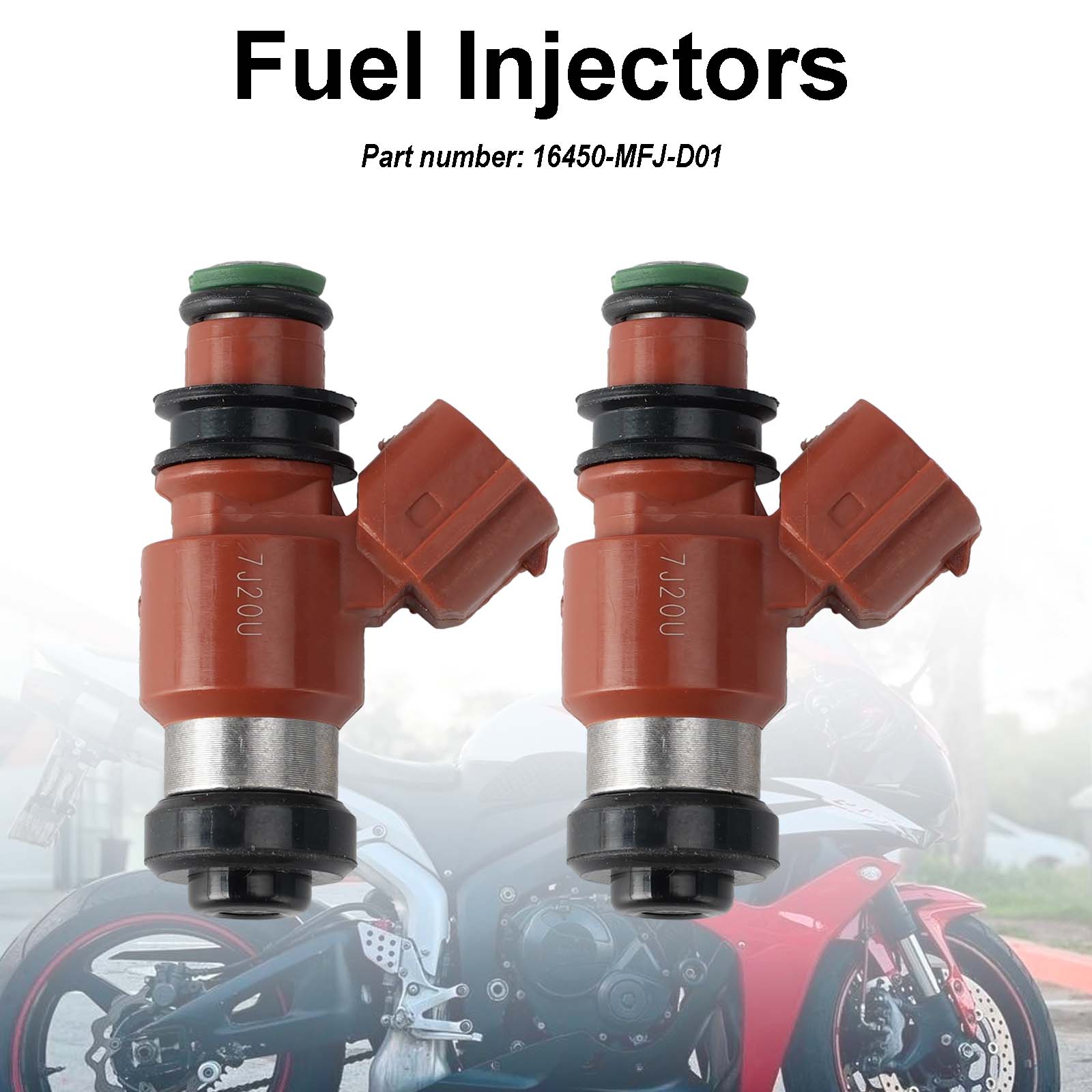 2PC 17-24 Honda Rebel 500 CB500 CBR600RR Fuel Injectors 16450-MFJ-D01