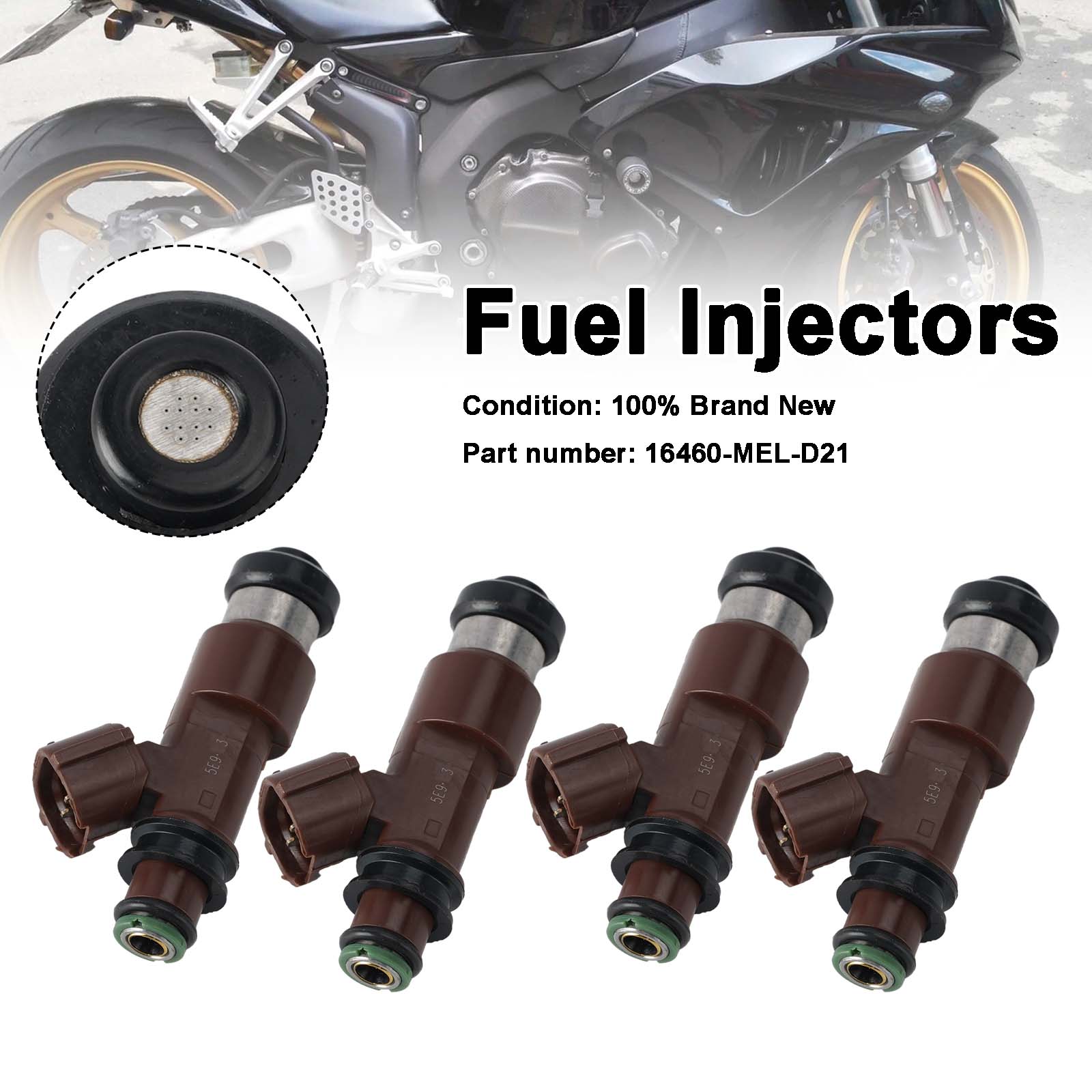 4PC 2006-2007 Honda CBR1000RR Fuel Injectors 16460-MEL-D21
